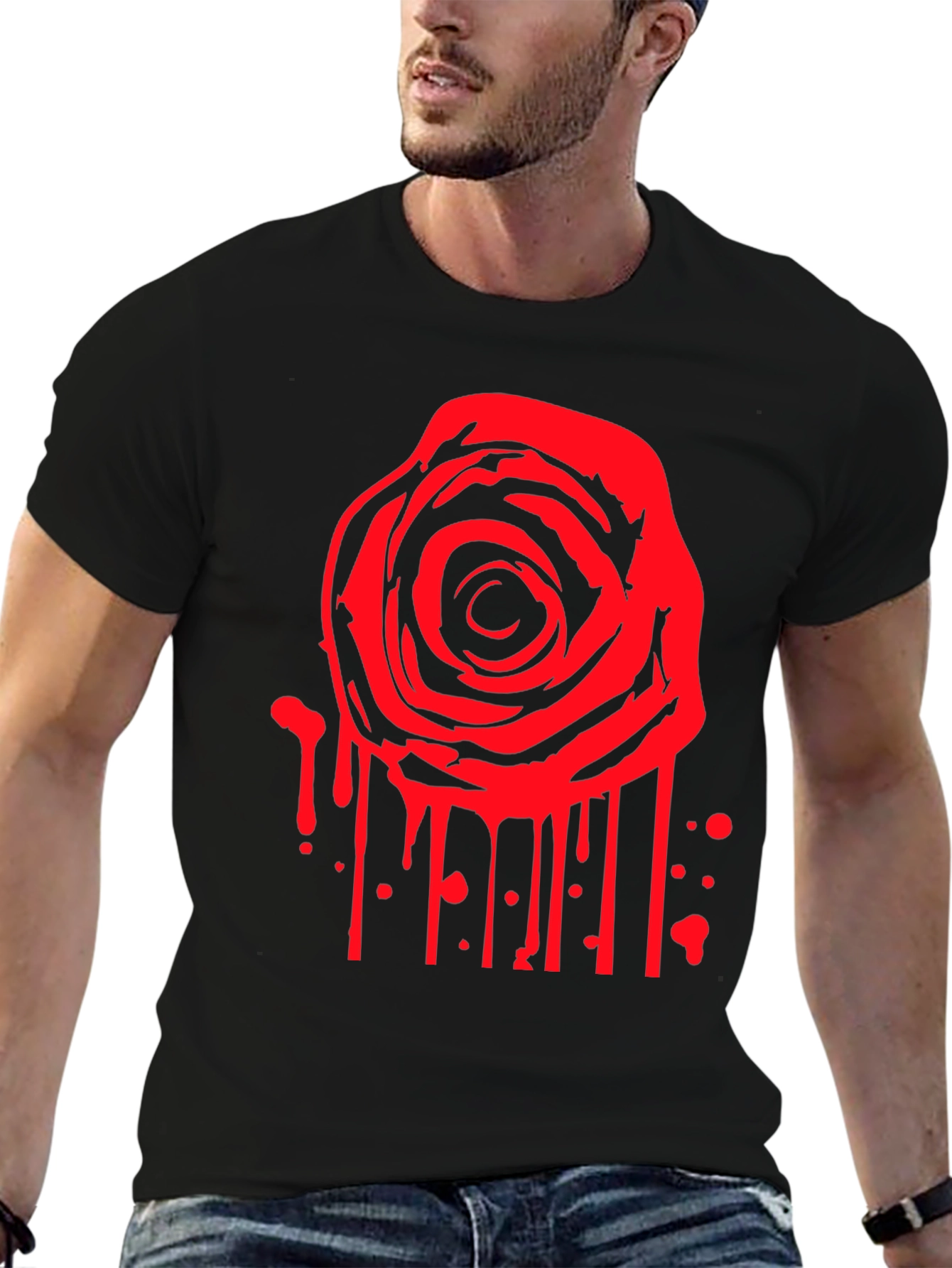 Red Rose Bleeding Graphic T-Shirt