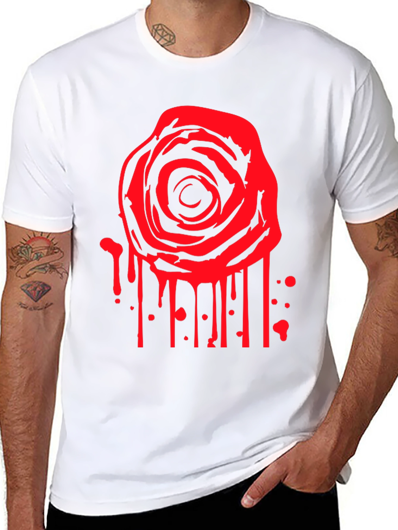 Red Rose Bleeding Graphic T-Shirt