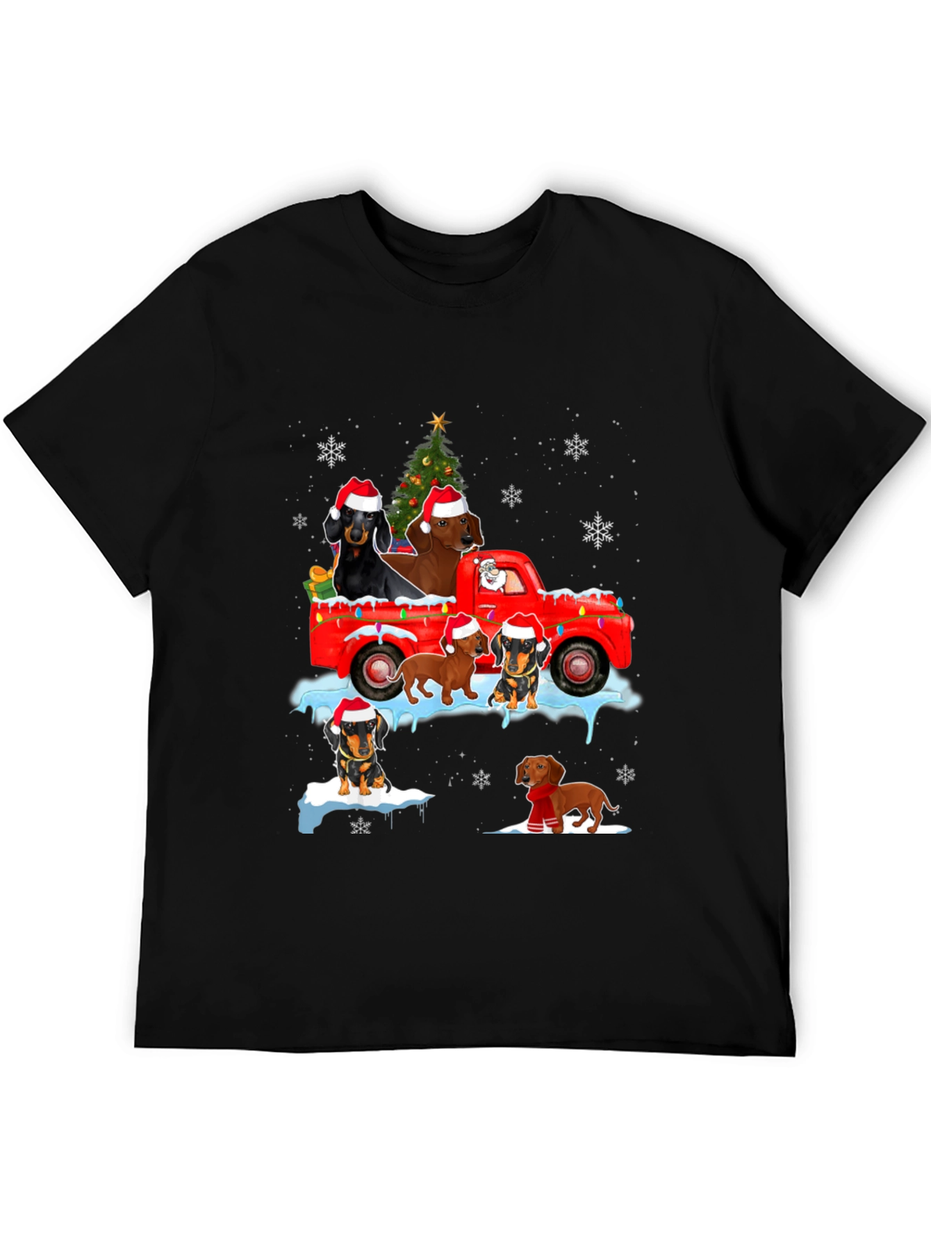 Dachshund Christmas Truck T-Shirt