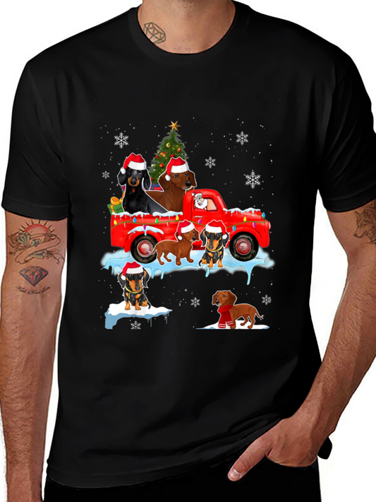 Dachshund Christmas Truck T-Shirt