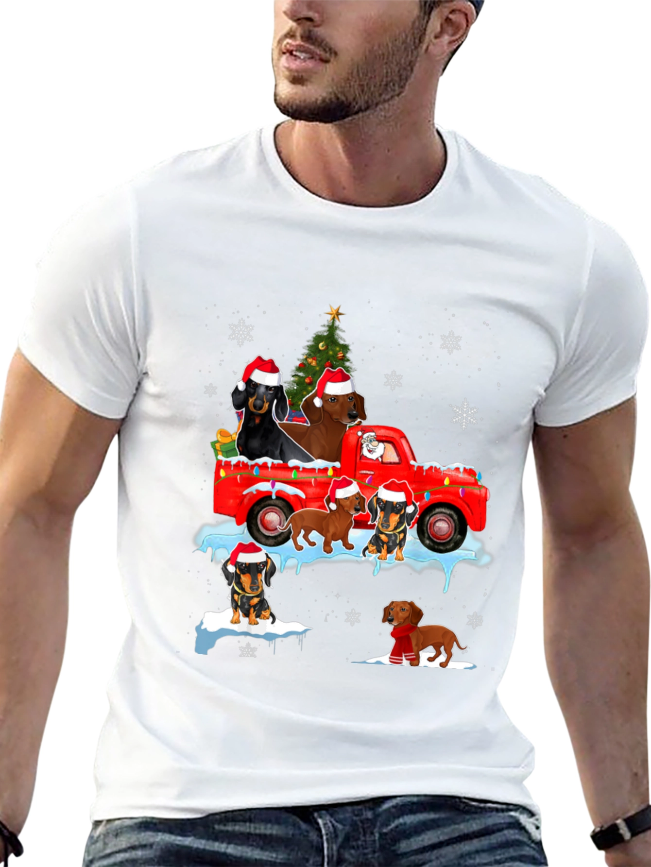 Dachshund Christmas Truck T-Shirt