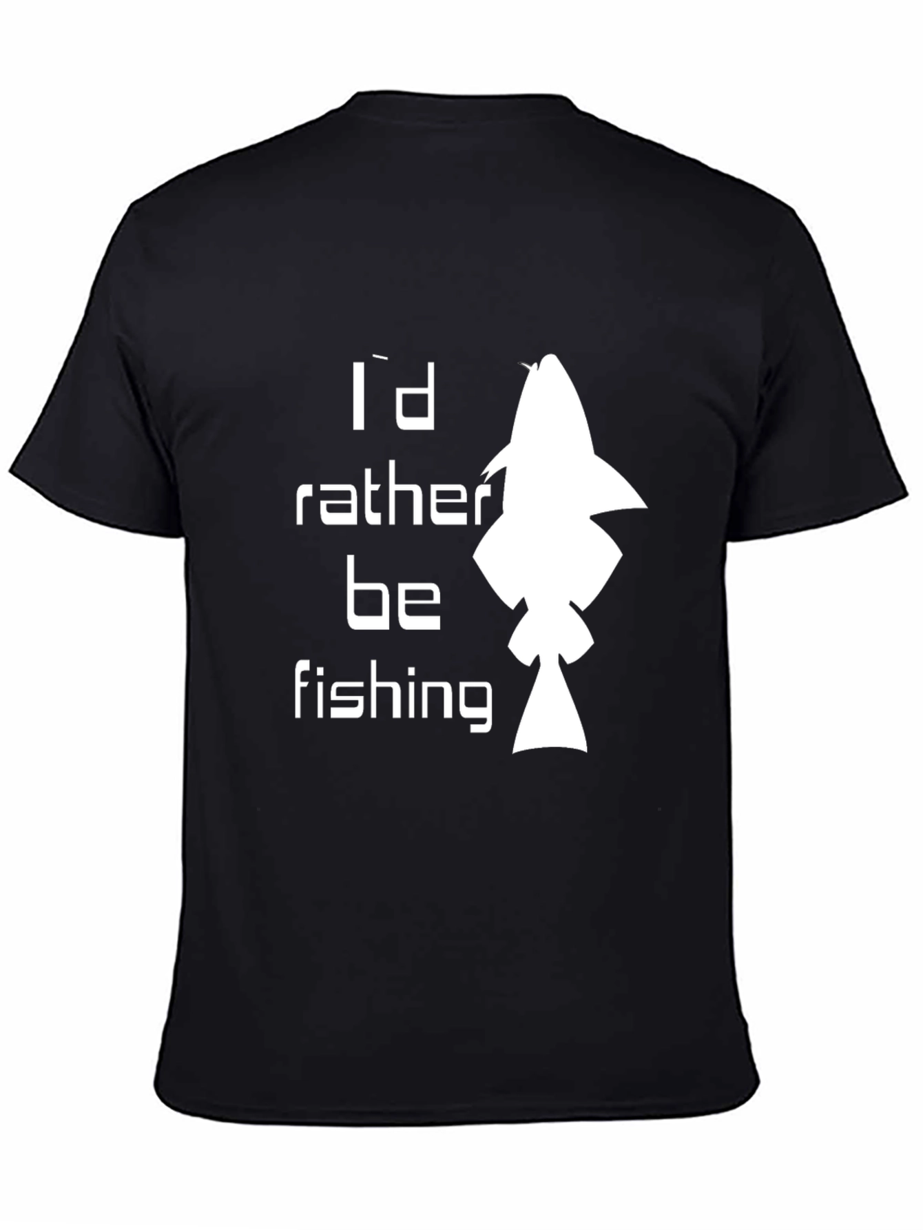 Id Rather Be Fishing Black Graphic T-Shirt