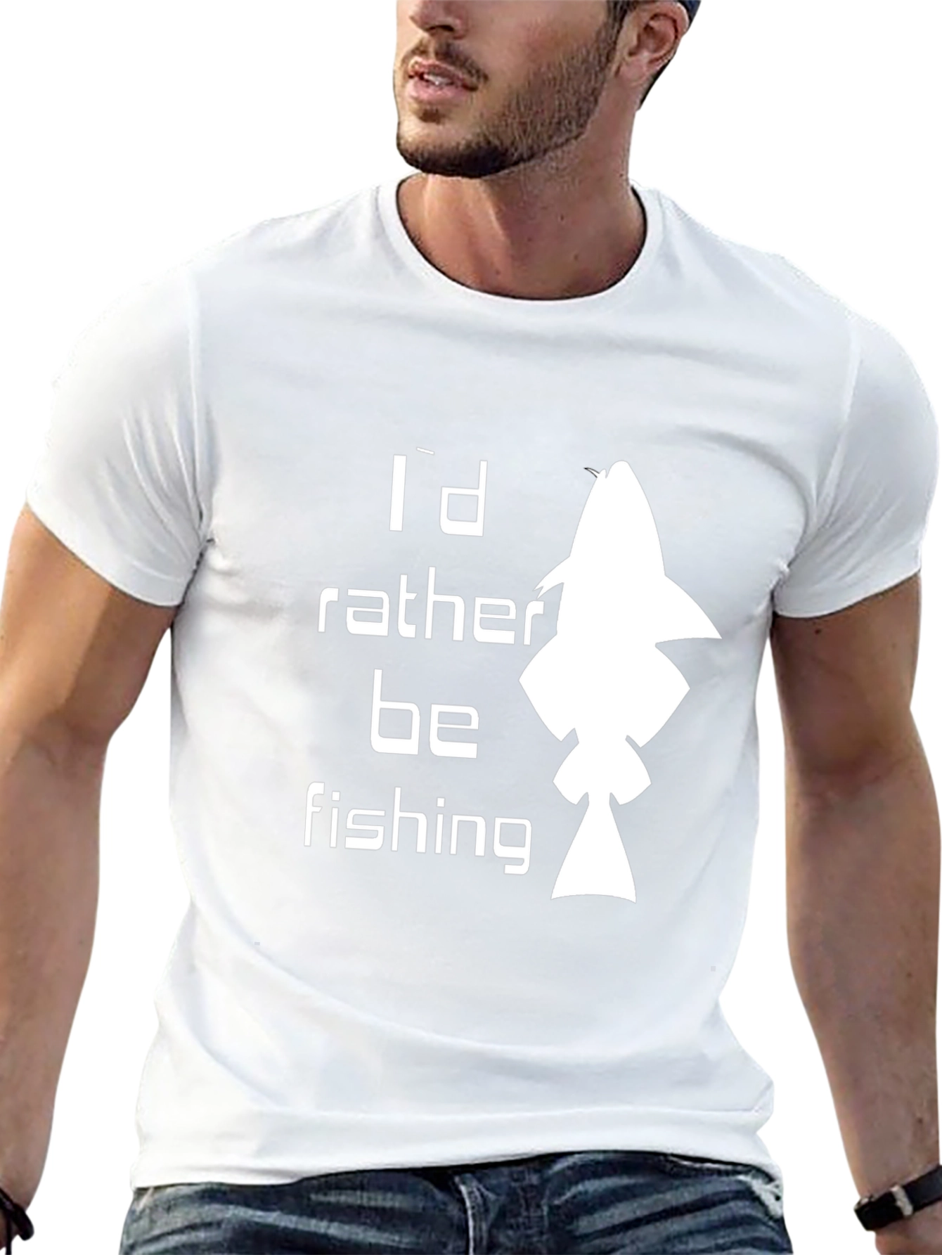 Id Rather Be Fishing Black Graphic T-Shirt