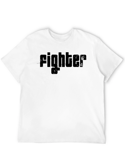 Fighter Graphic Print Black T-Shirt