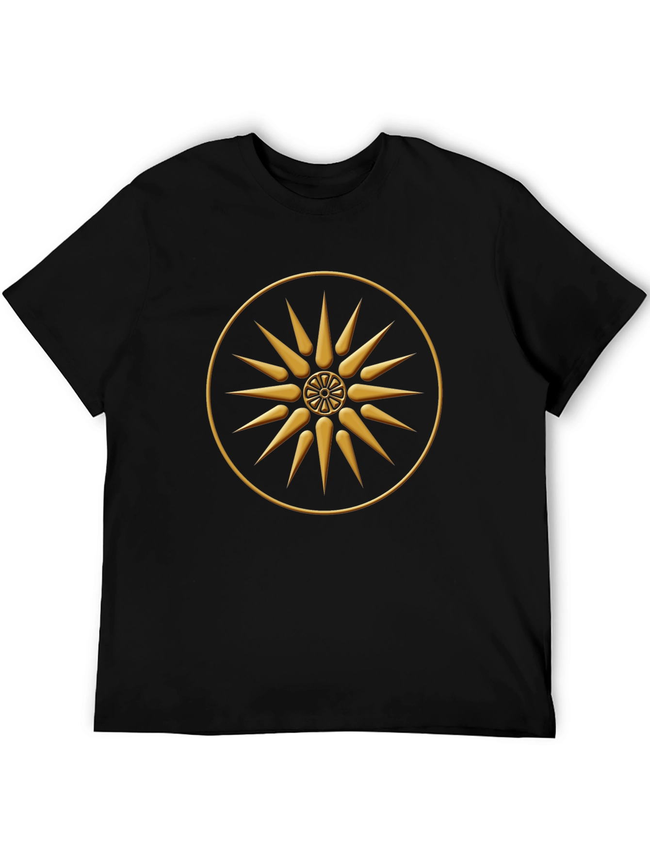 Vergina Sun T-Shirt - Black Cotton Tee
