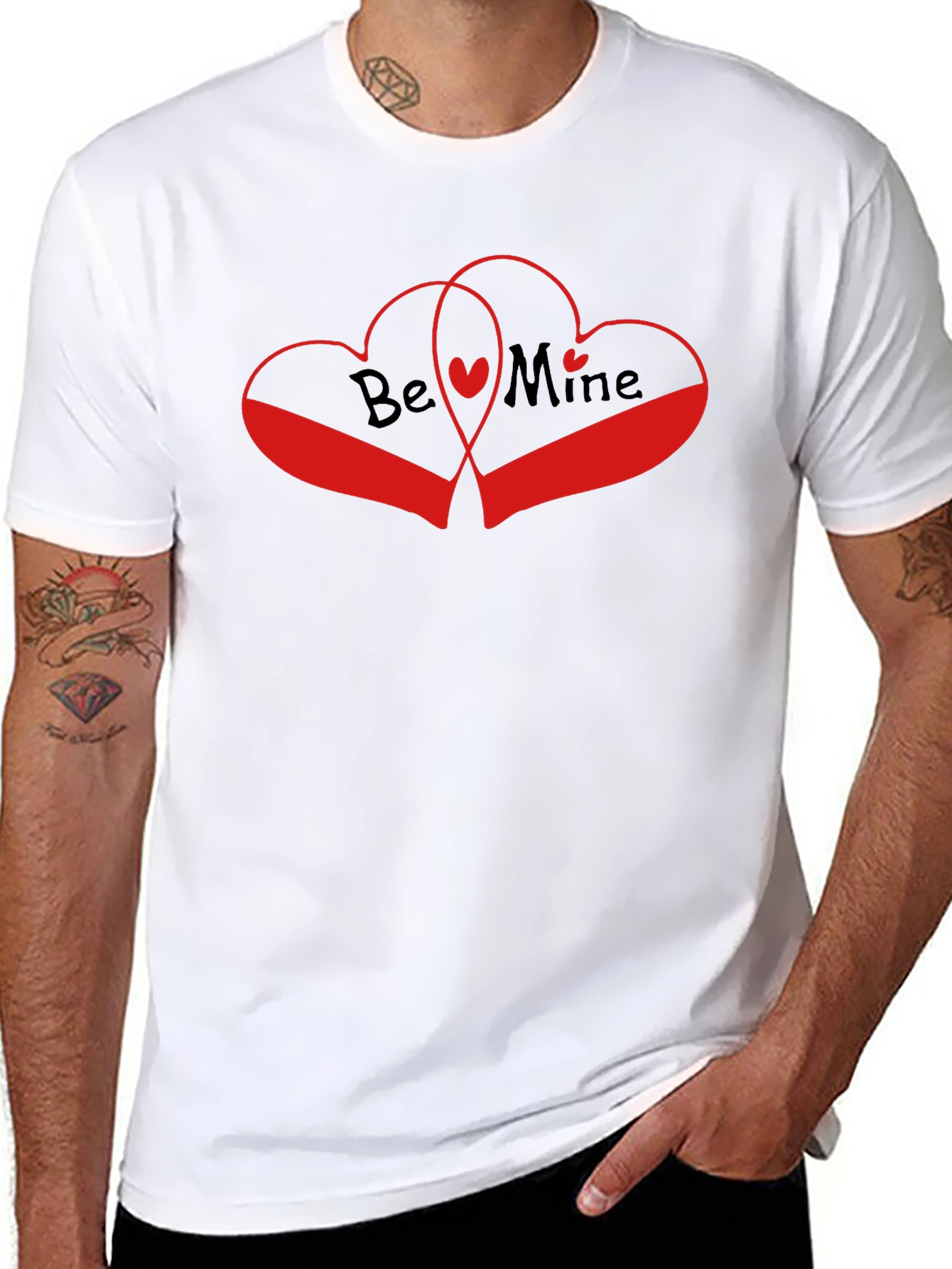 Be Mine Heart Graphic Tee - Black