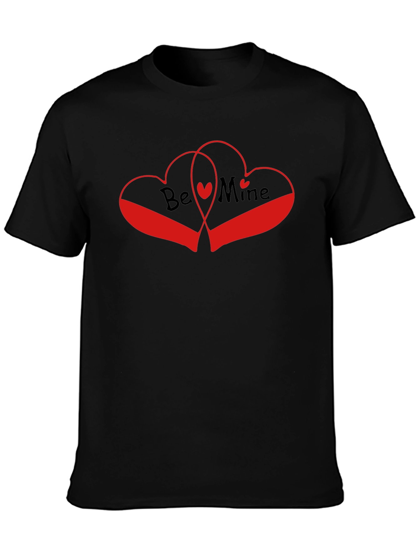 Be Mine Heart Graphic Tee - Black