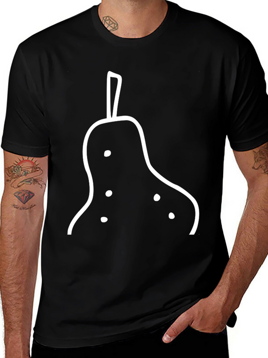 Abstract Pear Graphic Tee - Modern Minimalist Design