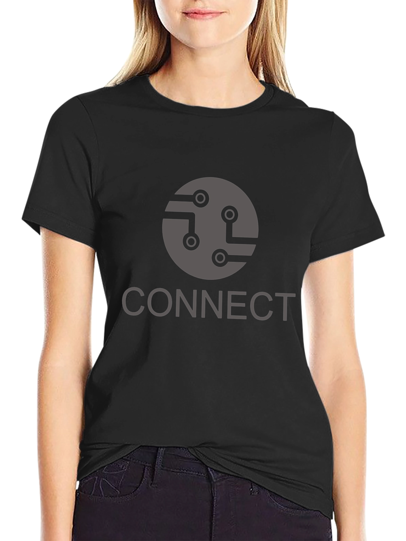 Connect Graphic T-Shirt - Black Cotton Blend