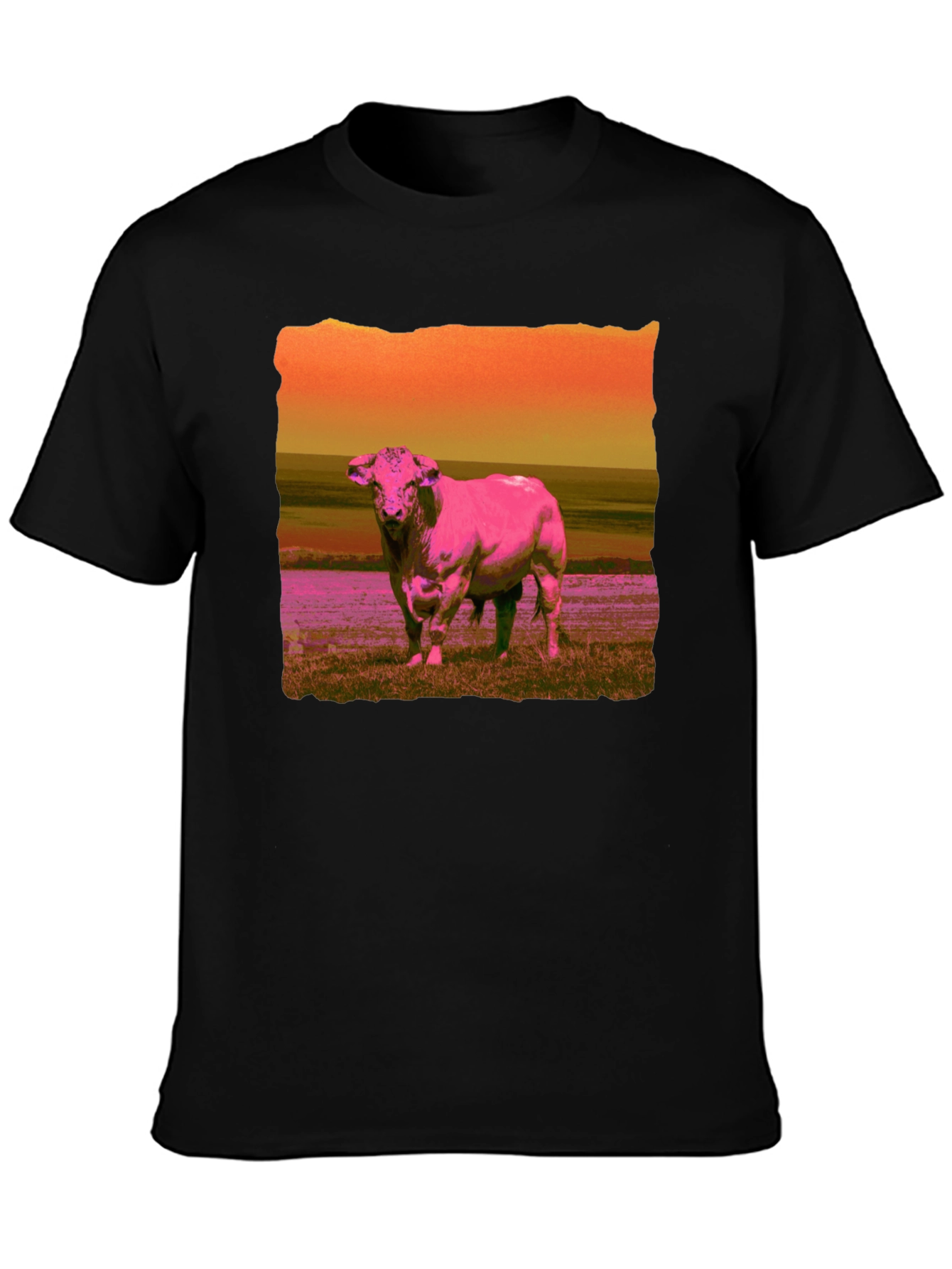 Bull Graphic Tee - Retro Style Mens T-Shirt