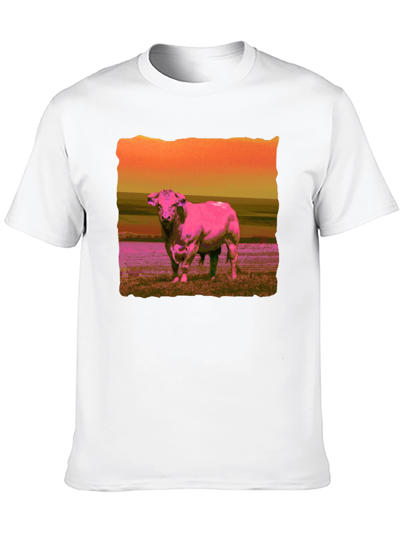 Bull Graphic Tee - Retro Style Mens T-Shirt