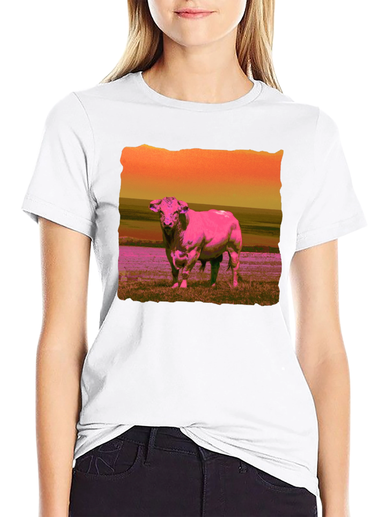 Bull Graphic Tee - Retro Style Mens T-Shirt