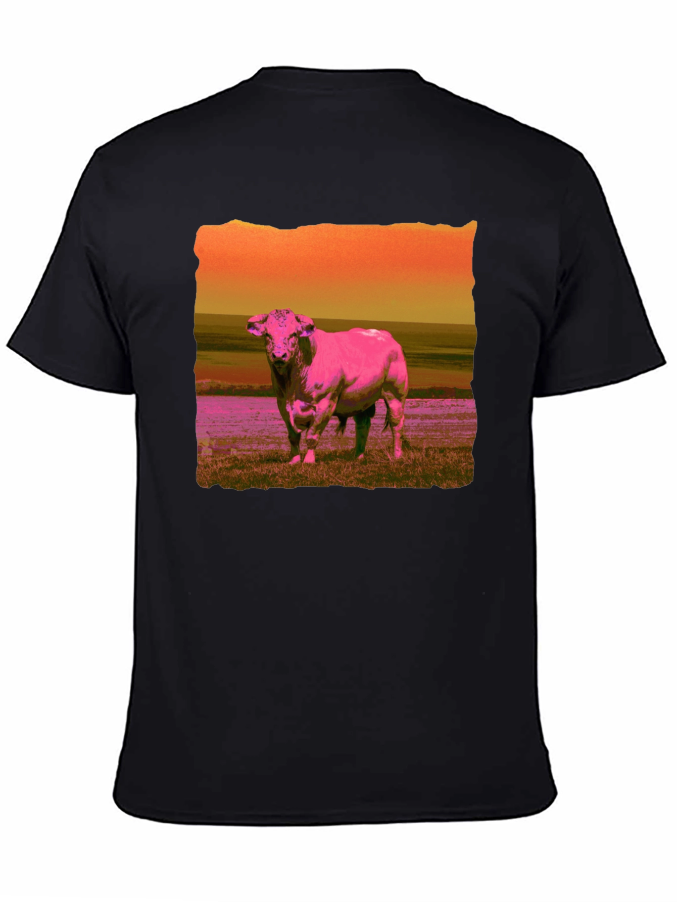 Bull Graphic Tee - Retro Style Mens T-Shirt