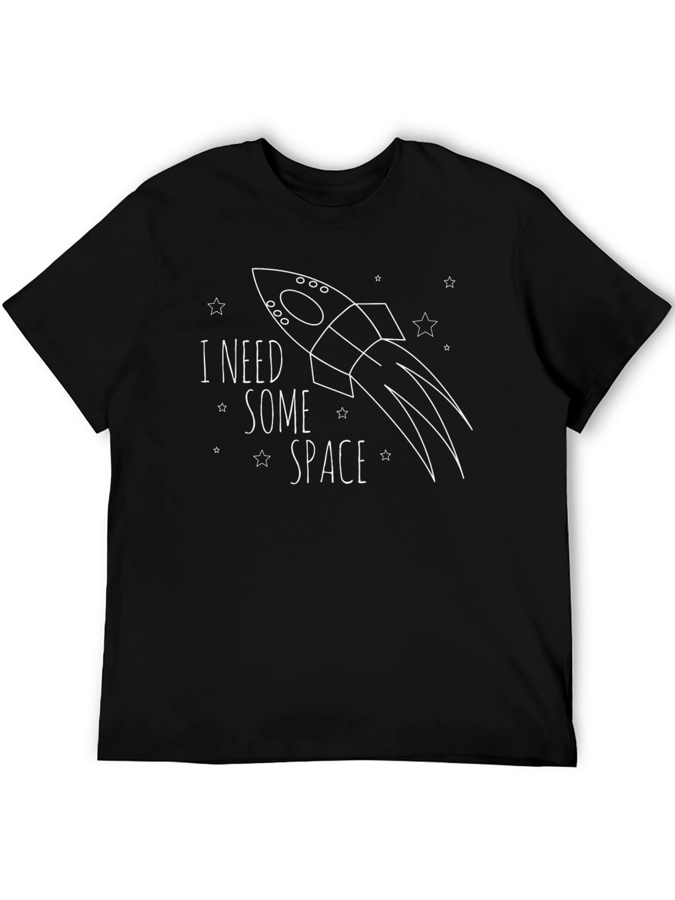I Need Some Space Rocket Graphic Tee - Black