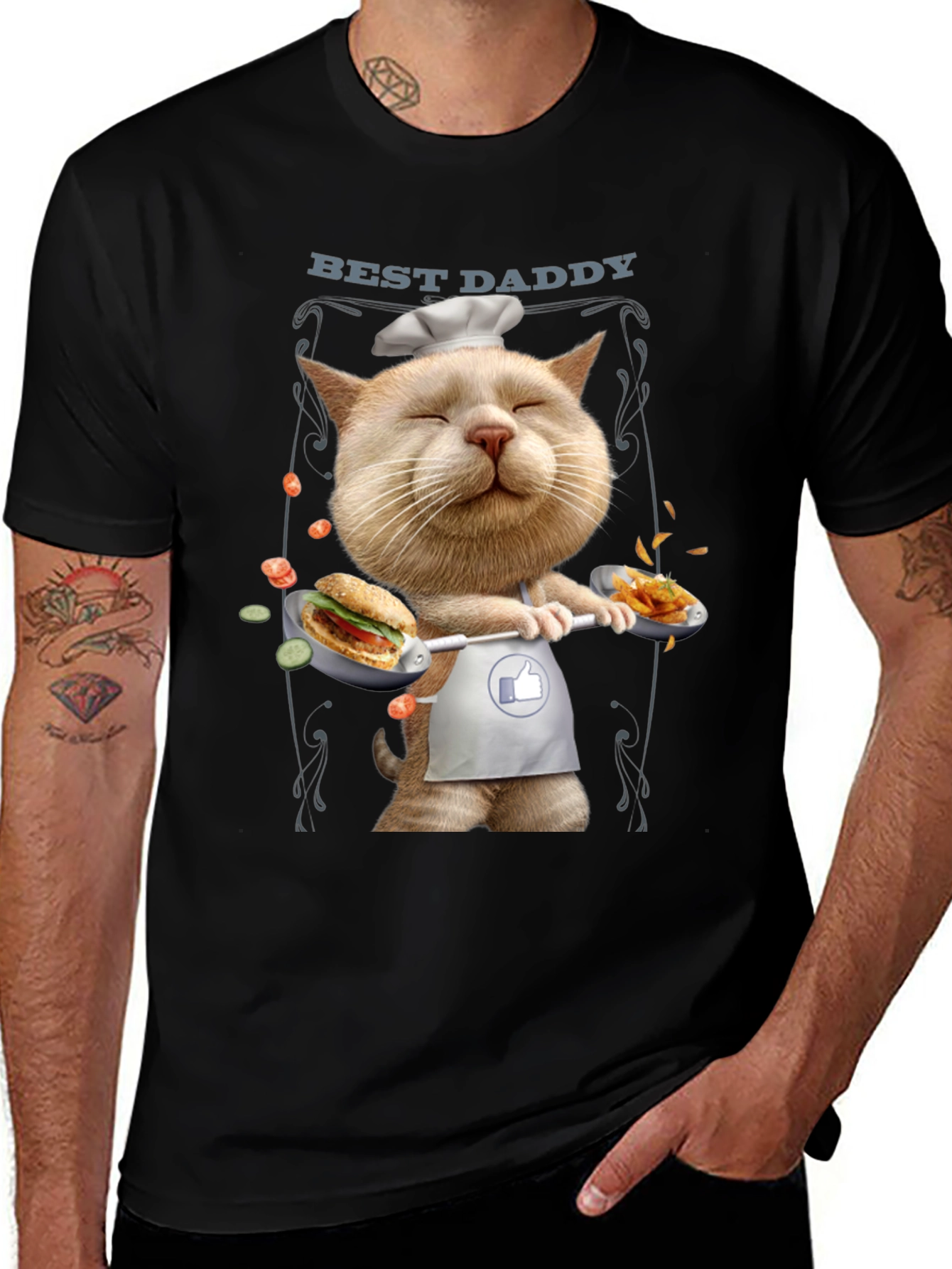 Best Daddy Cat Chef T-Shirt