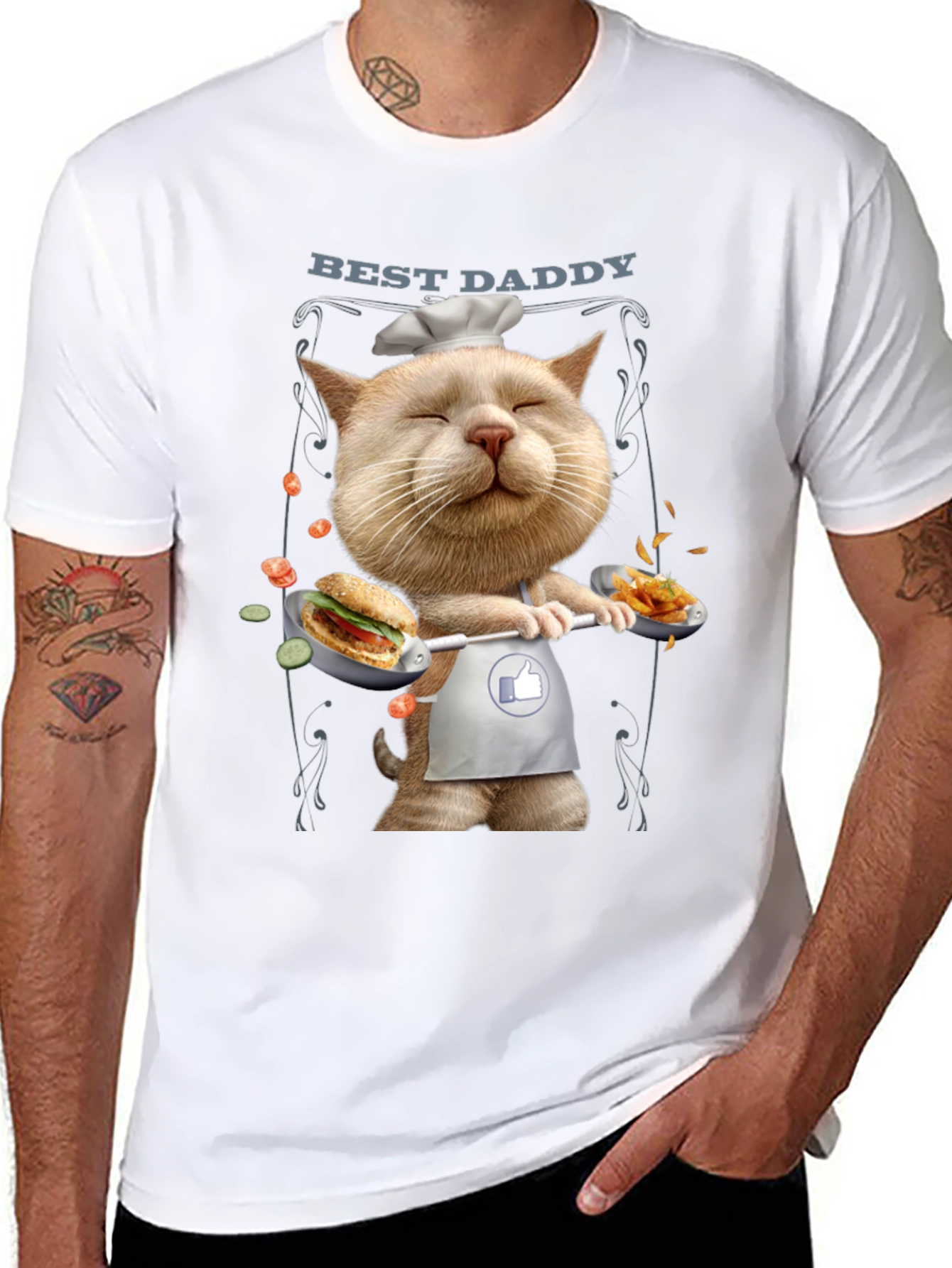 Best Daddy Cat Chef T-Shirt