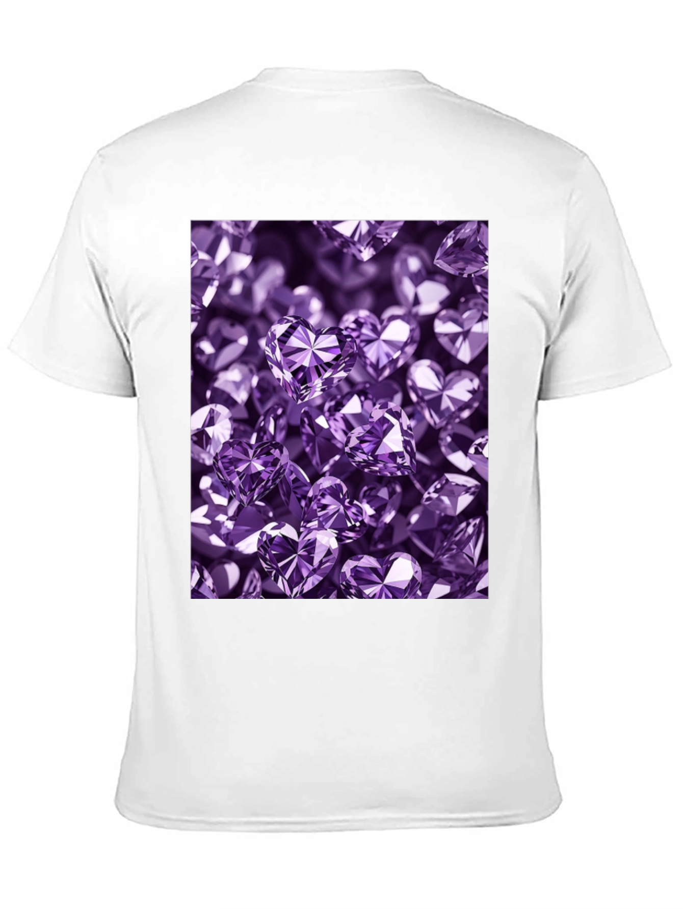 Stylish Black T-Shirt with Purple Heart Diamonds
