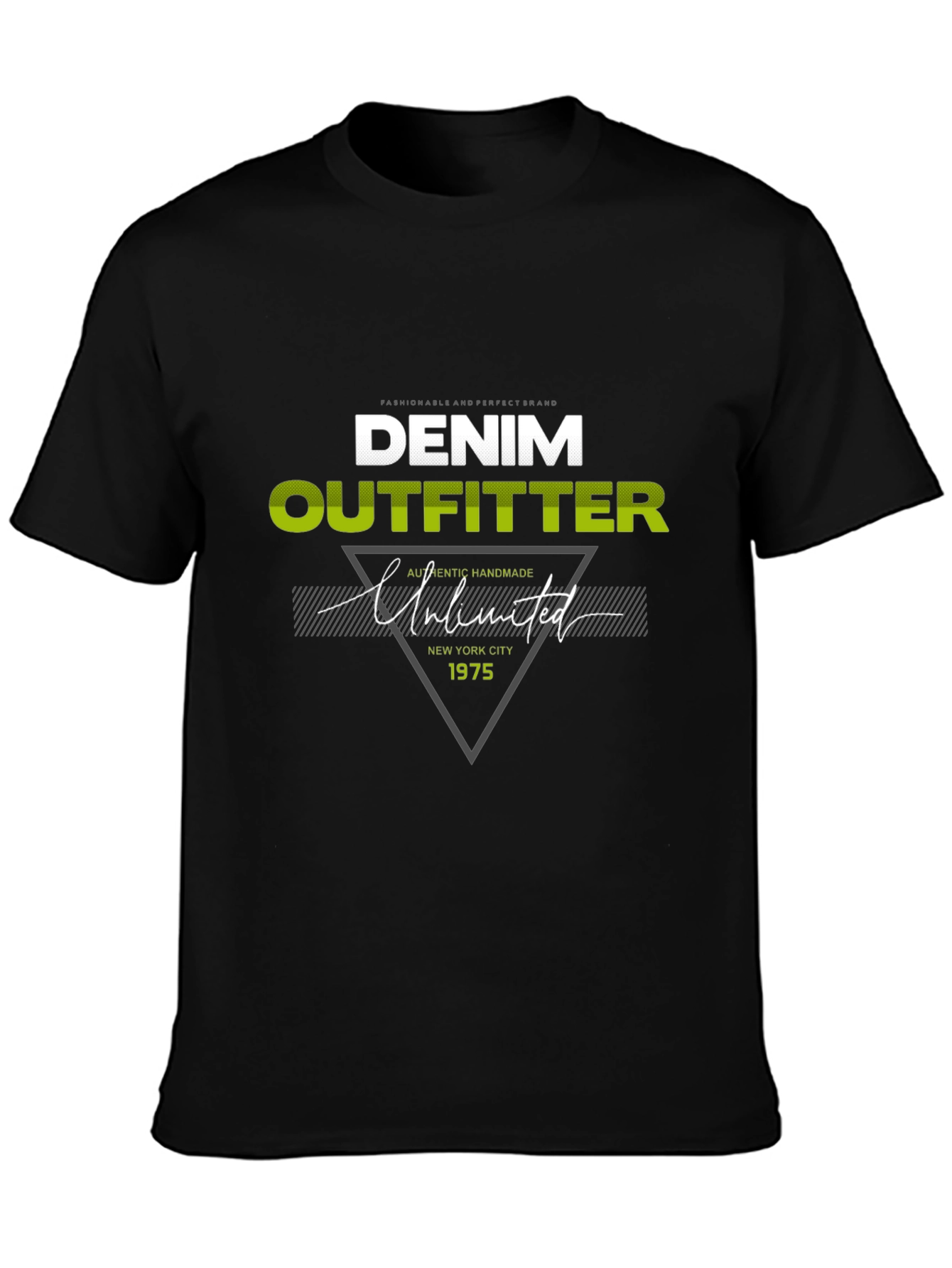 Denim Outfitter Graphic Print Tee - Casual Black T-Shirt