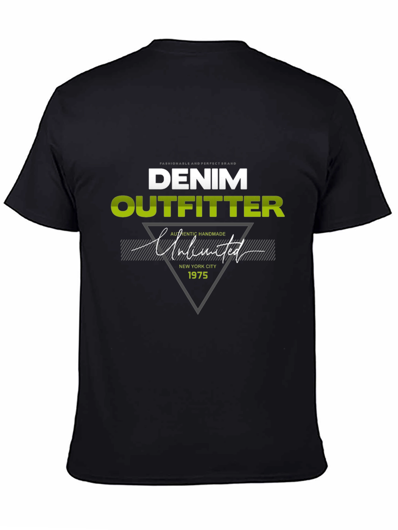 Denim Outfitter Graphic Print Tee - Casual Black T-Shirt