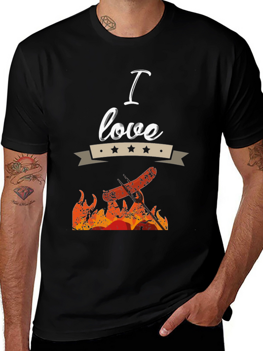I Love Grilling Black T-Shirt