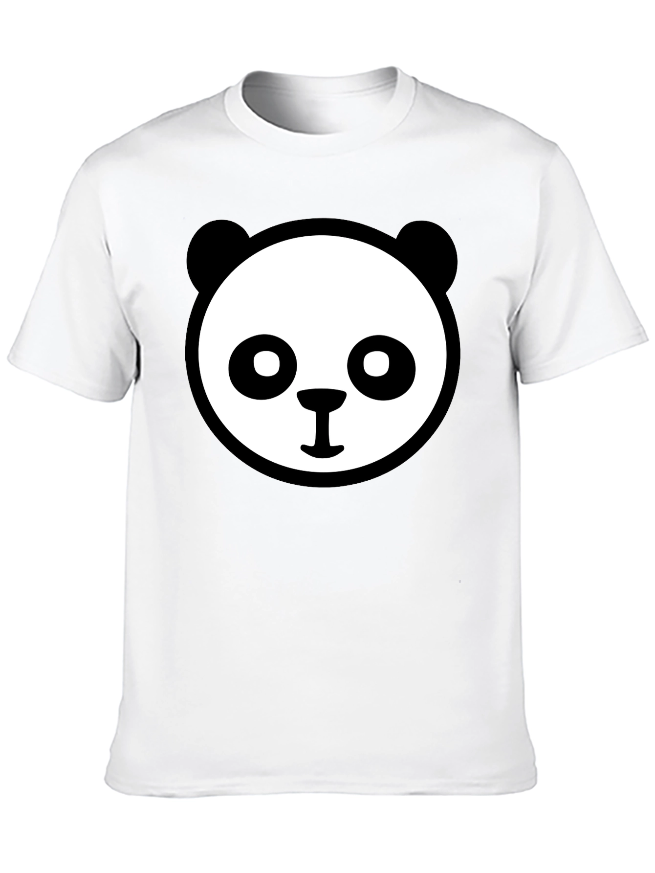 Panda Face Graphic Tee - Cute Black T-Shirt