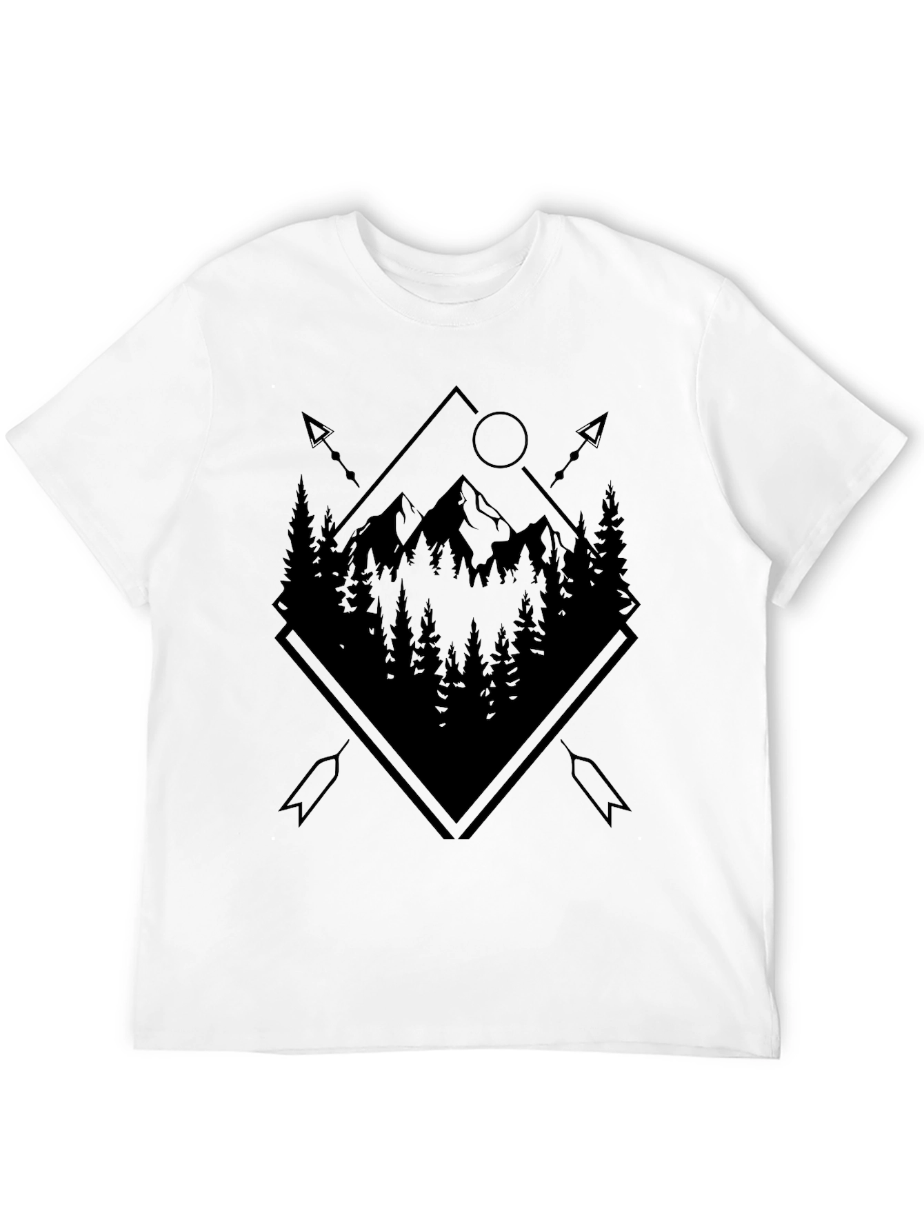 Mountain Forest Graphic Black T-Shirt