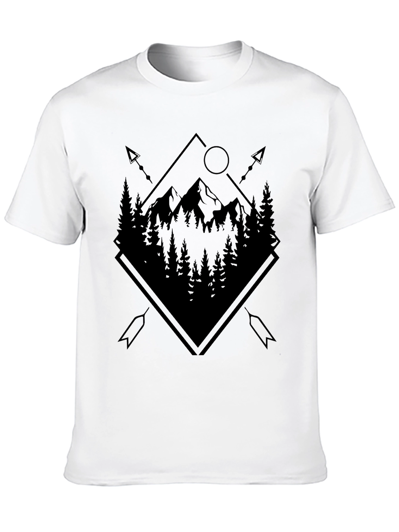 Mountain Forest Graphic Black T-Shirt
