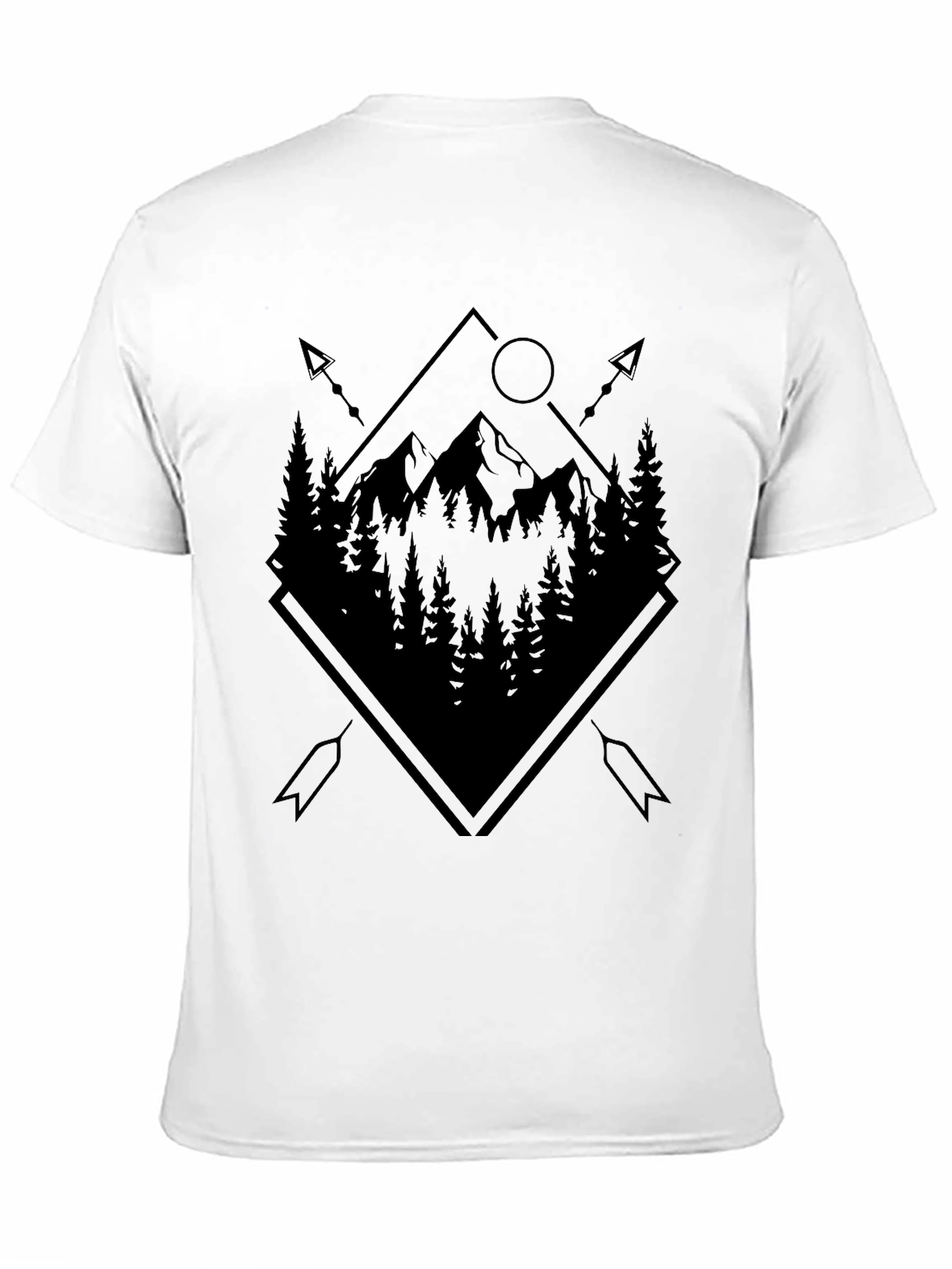 Mountain Forest Graphic Black T-Shirt