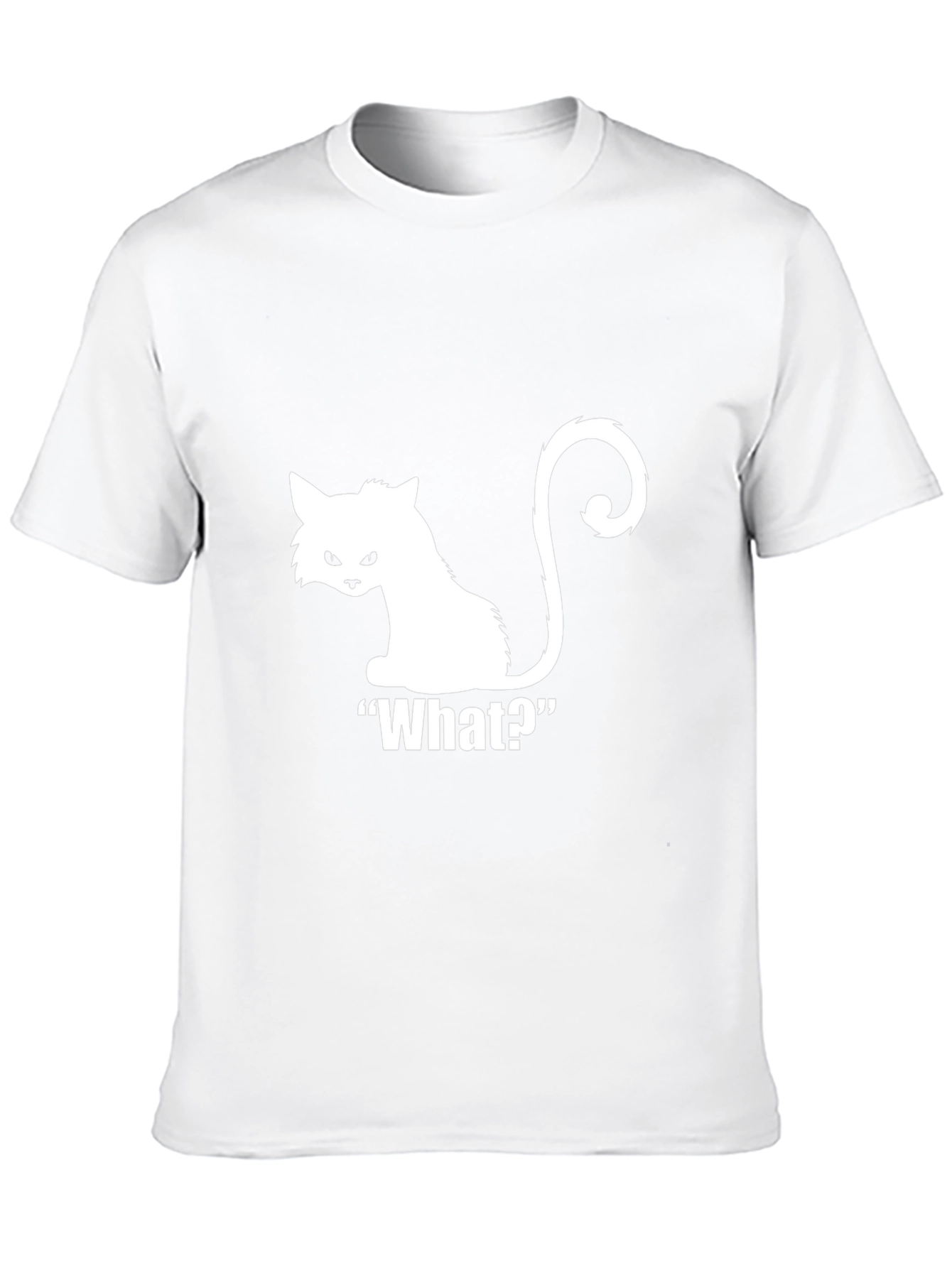 Sarcastic Cat What? Graphic Tee - Black Cotton