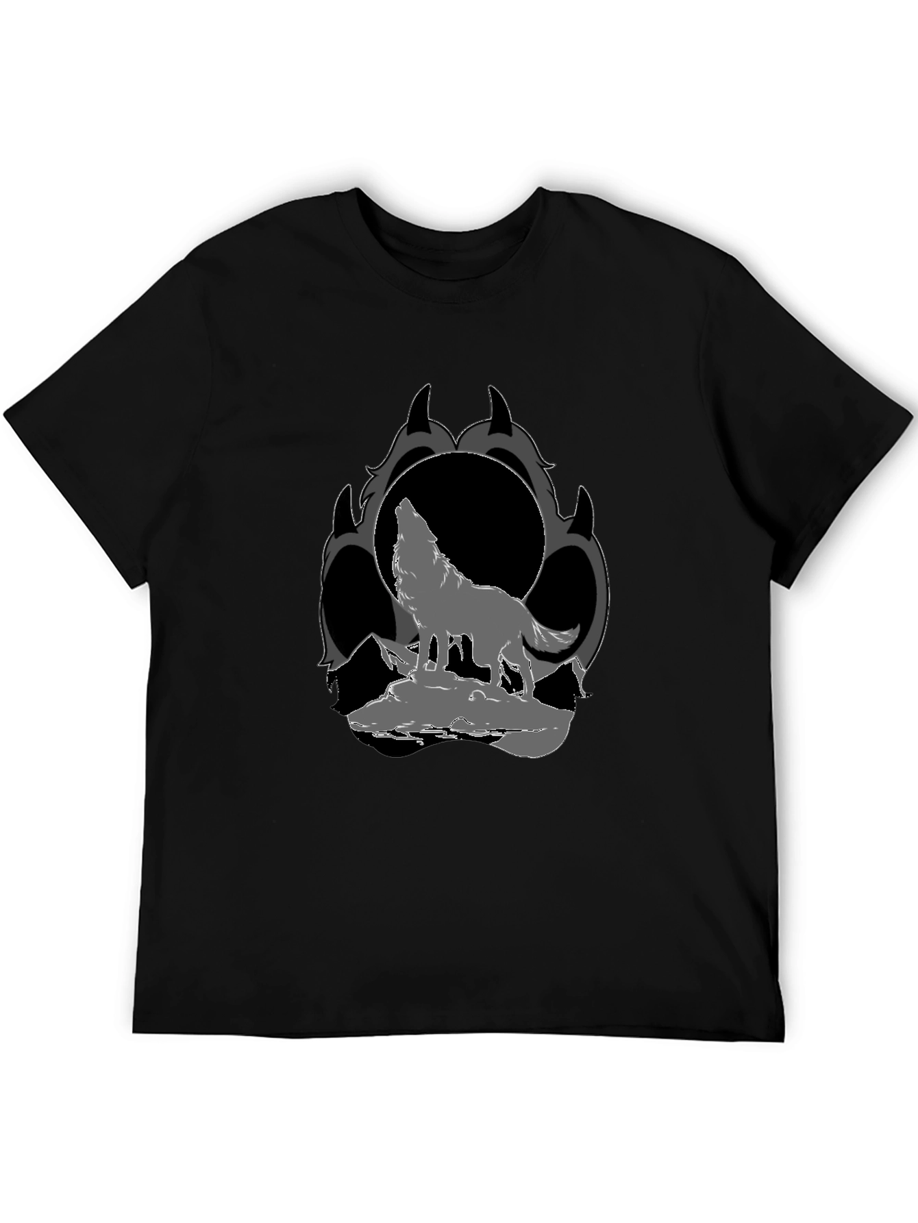 Wolf Howling at Moon Graphic T-Shirt