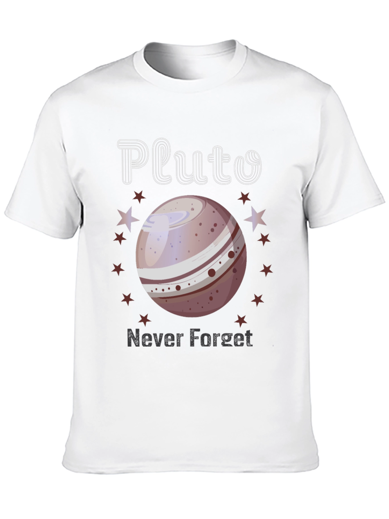 Pluto Never Forget T-Shirt - Space Nostalgia Tee