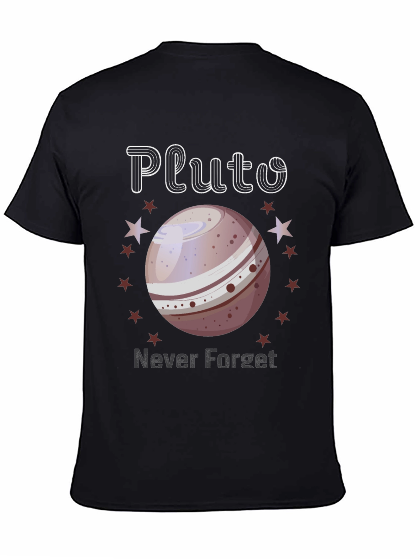 Pluto Never Forget T-Shirt - Space Nostalgia Tee