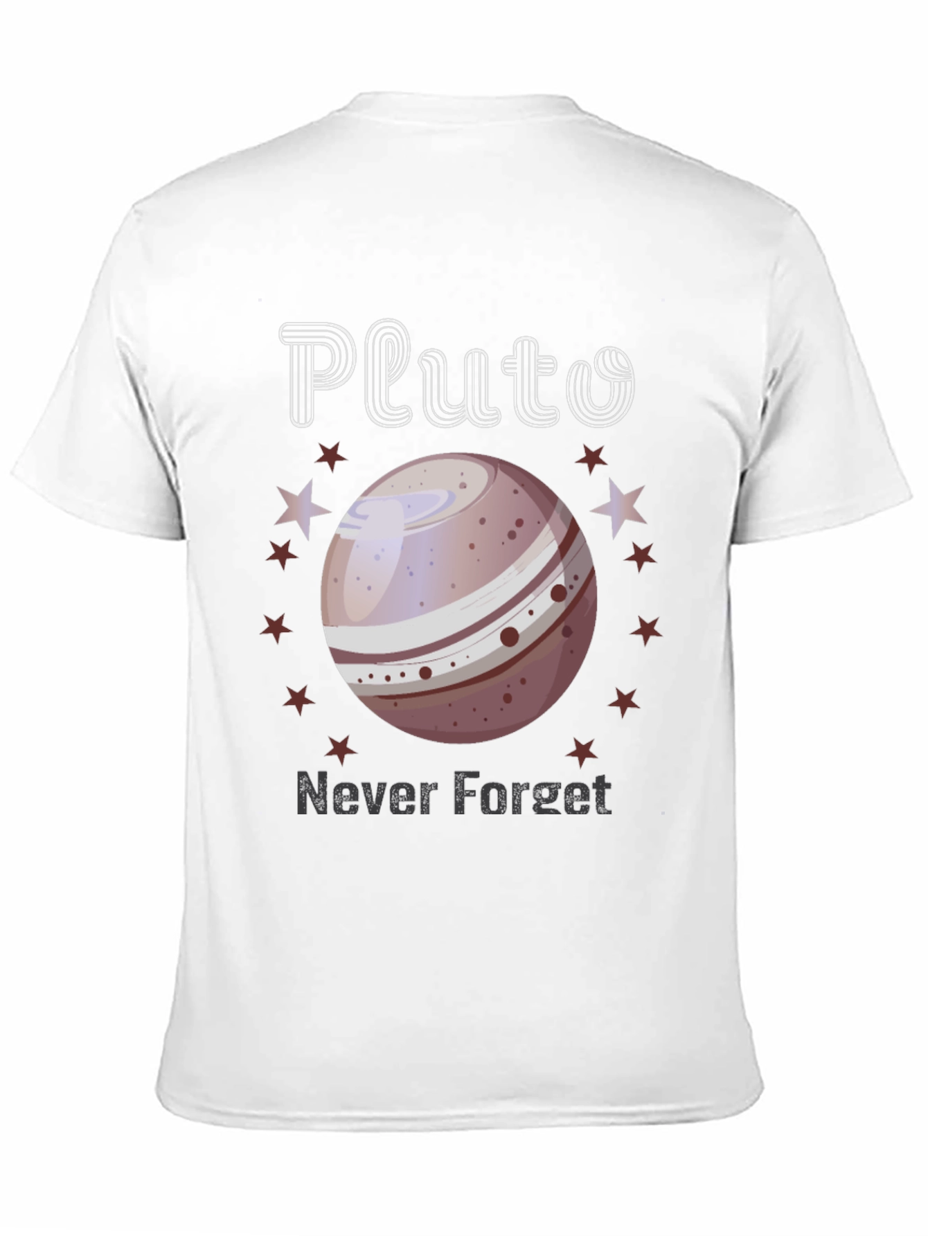Pluto Never Forget T-Shirt - Space Nostalgia Tee