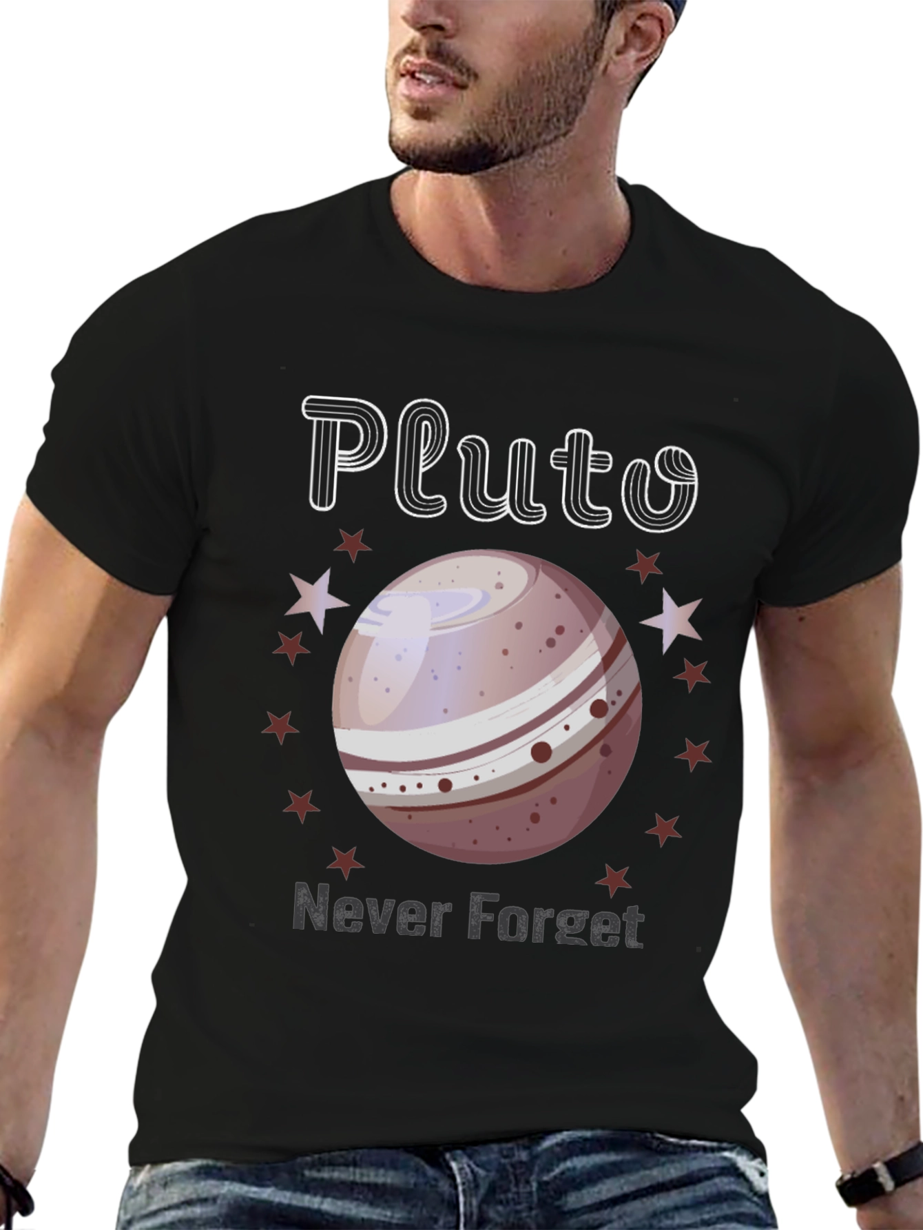 Pluto Never Forget T-Shirt - Space Nostalgia Tee