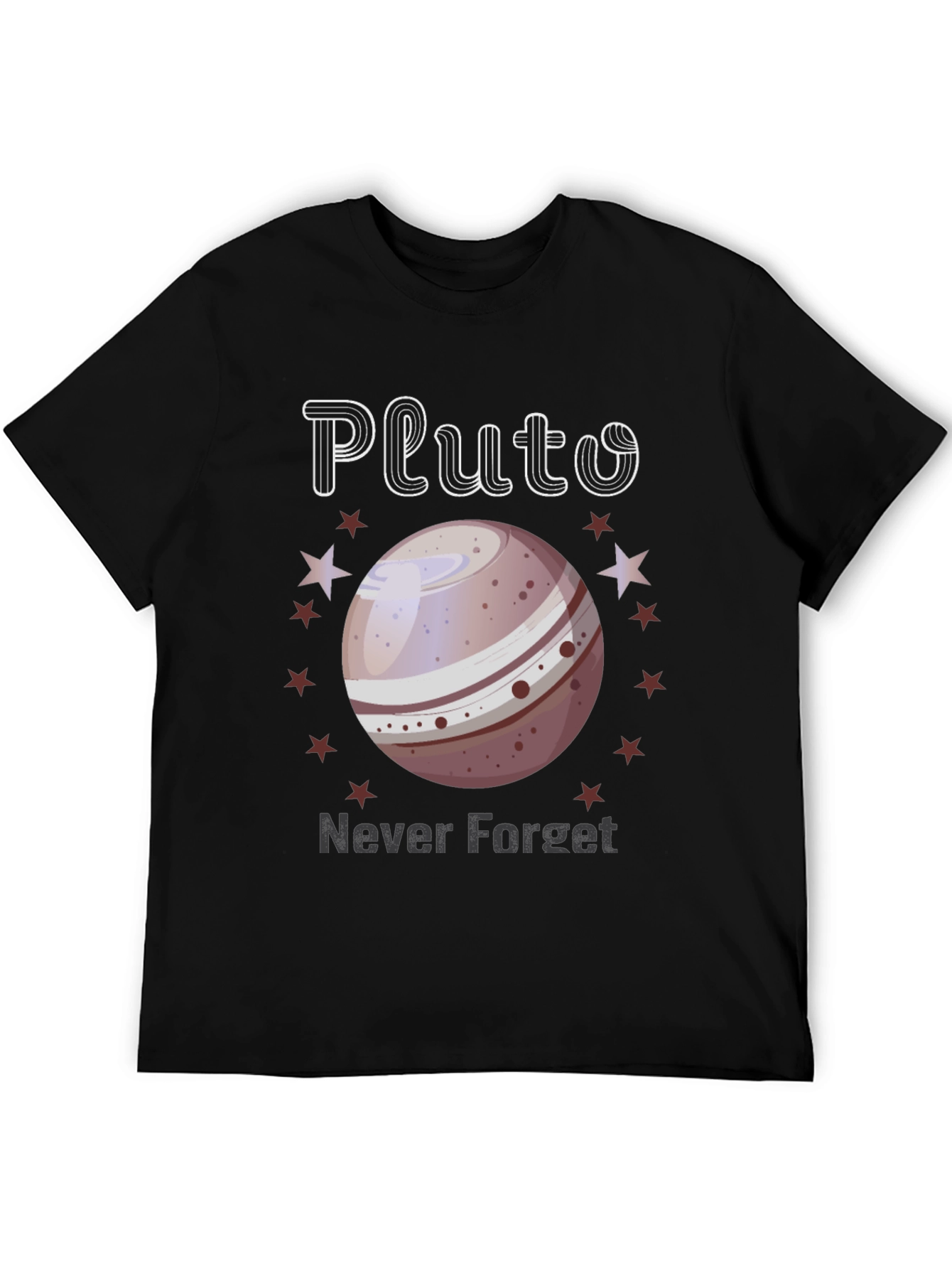 Pluto Never Forget T-Shirt - Space Nostalgia Tee