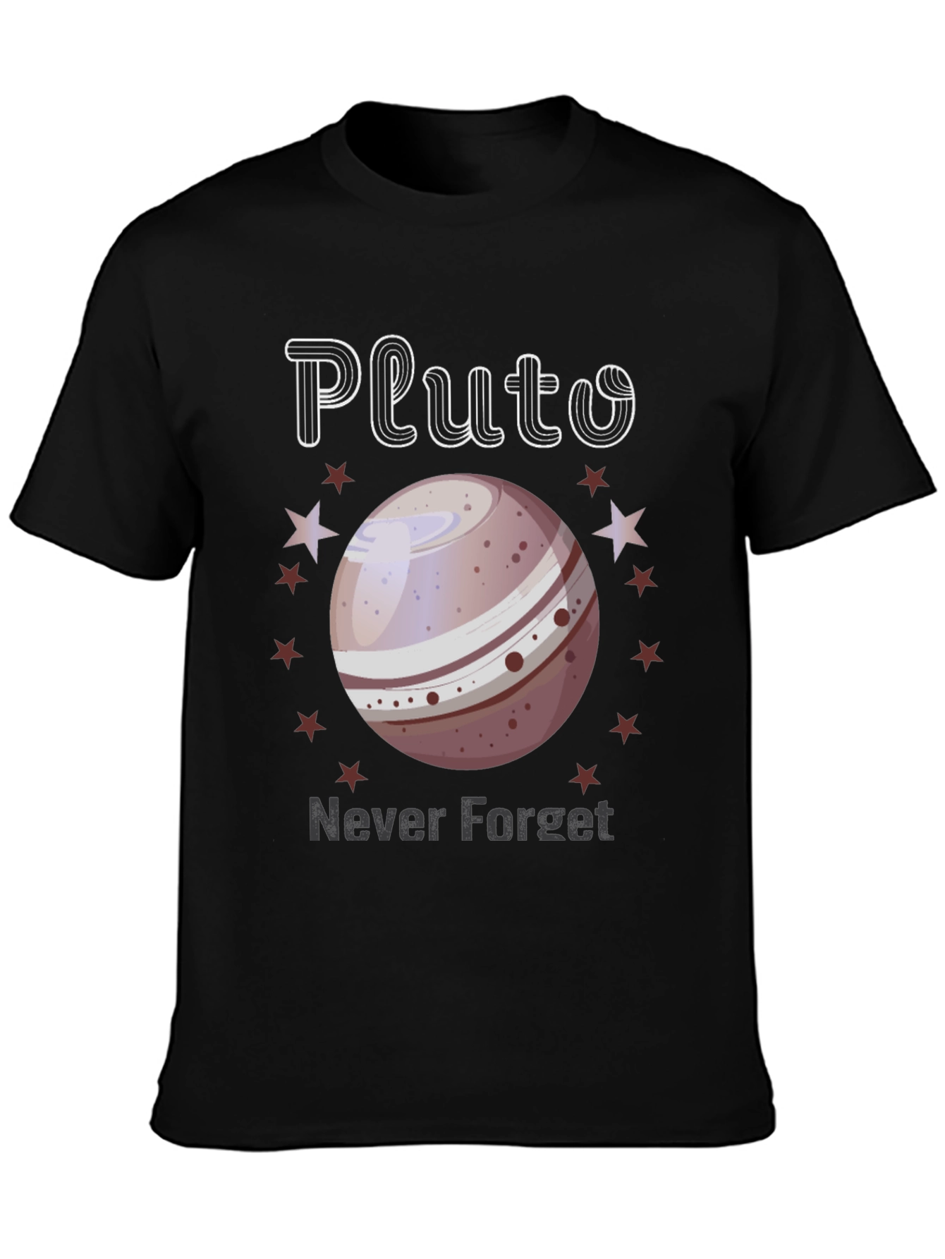 Pluto Never Forget T-Shirt - Space Nostalgia Tee