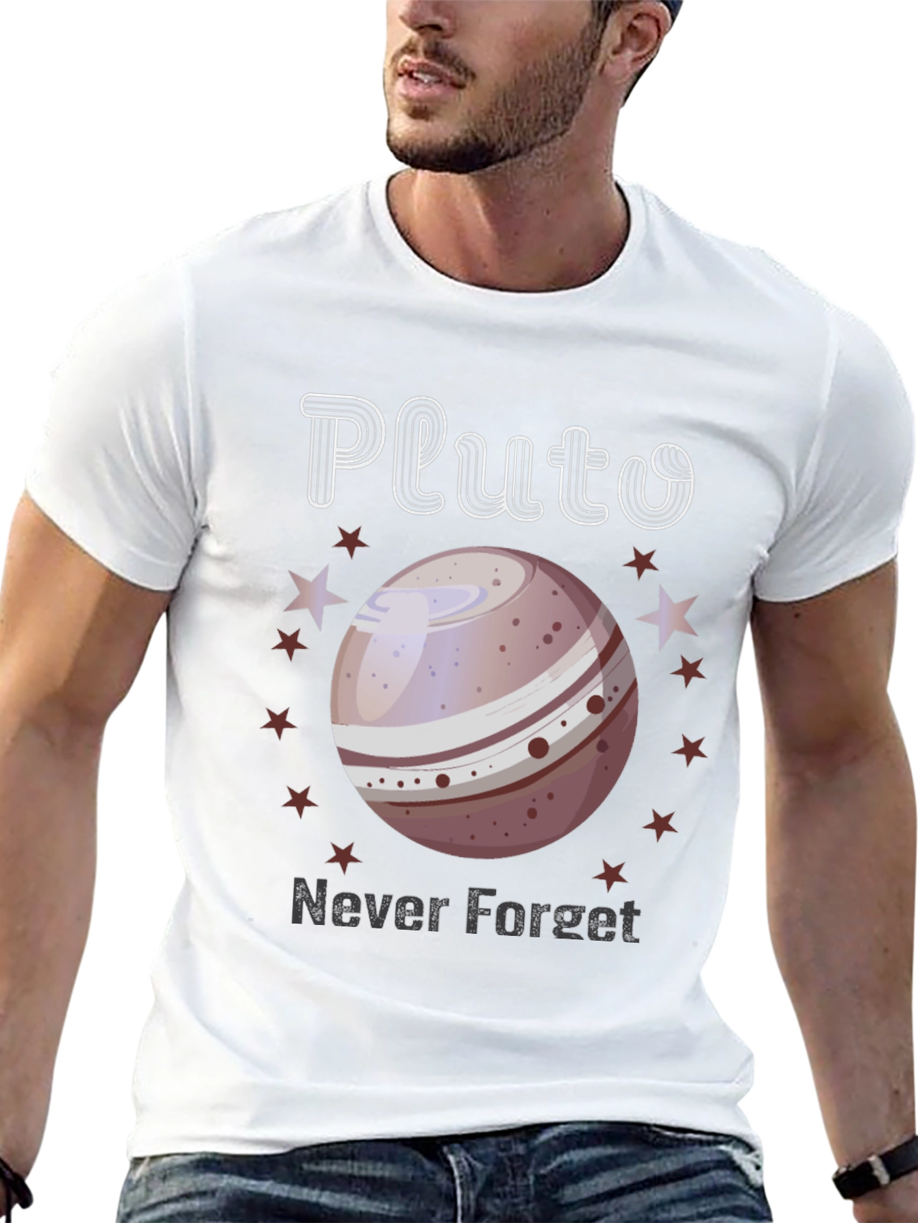 Pluto Never Forget T-Shirt - Space Nostalgia Tee