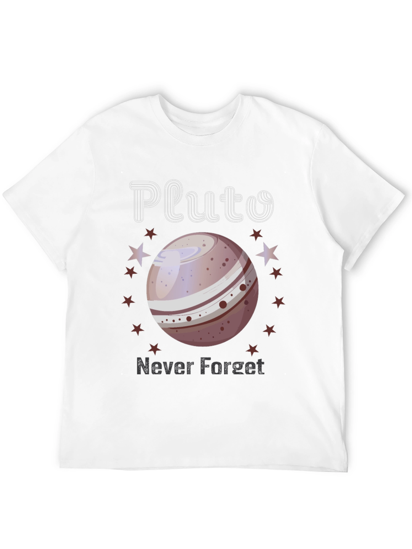 Pluto Never Forget T-Shirt - Space Nostalgia Tee