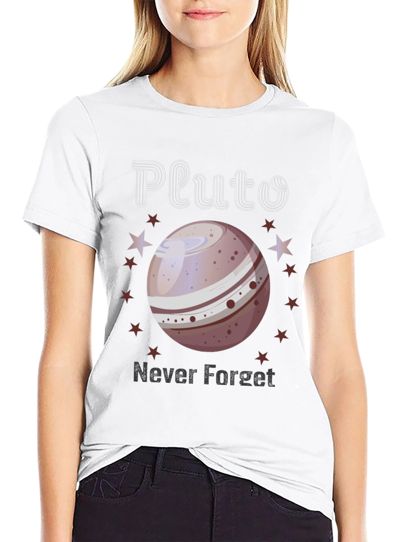 Pluto Never Forget T-Shirt - Space Nostalgia Tee