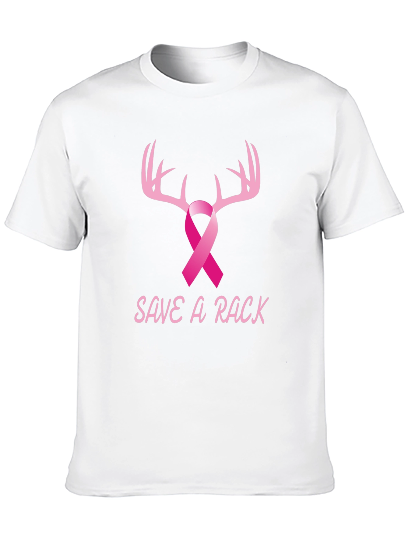 Save A Rack Deer Antler Breast Cancer Awareness T-Shirt
