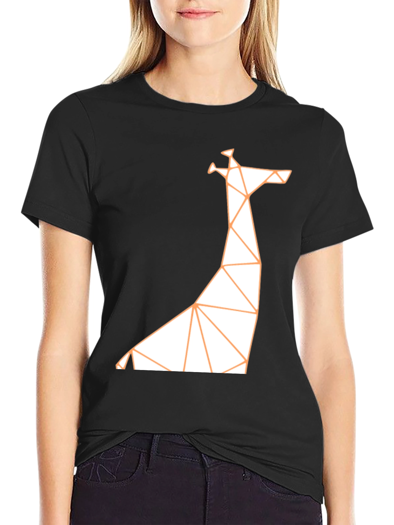 Geometric Giraffe T-Shirt - Modern Art Tee
