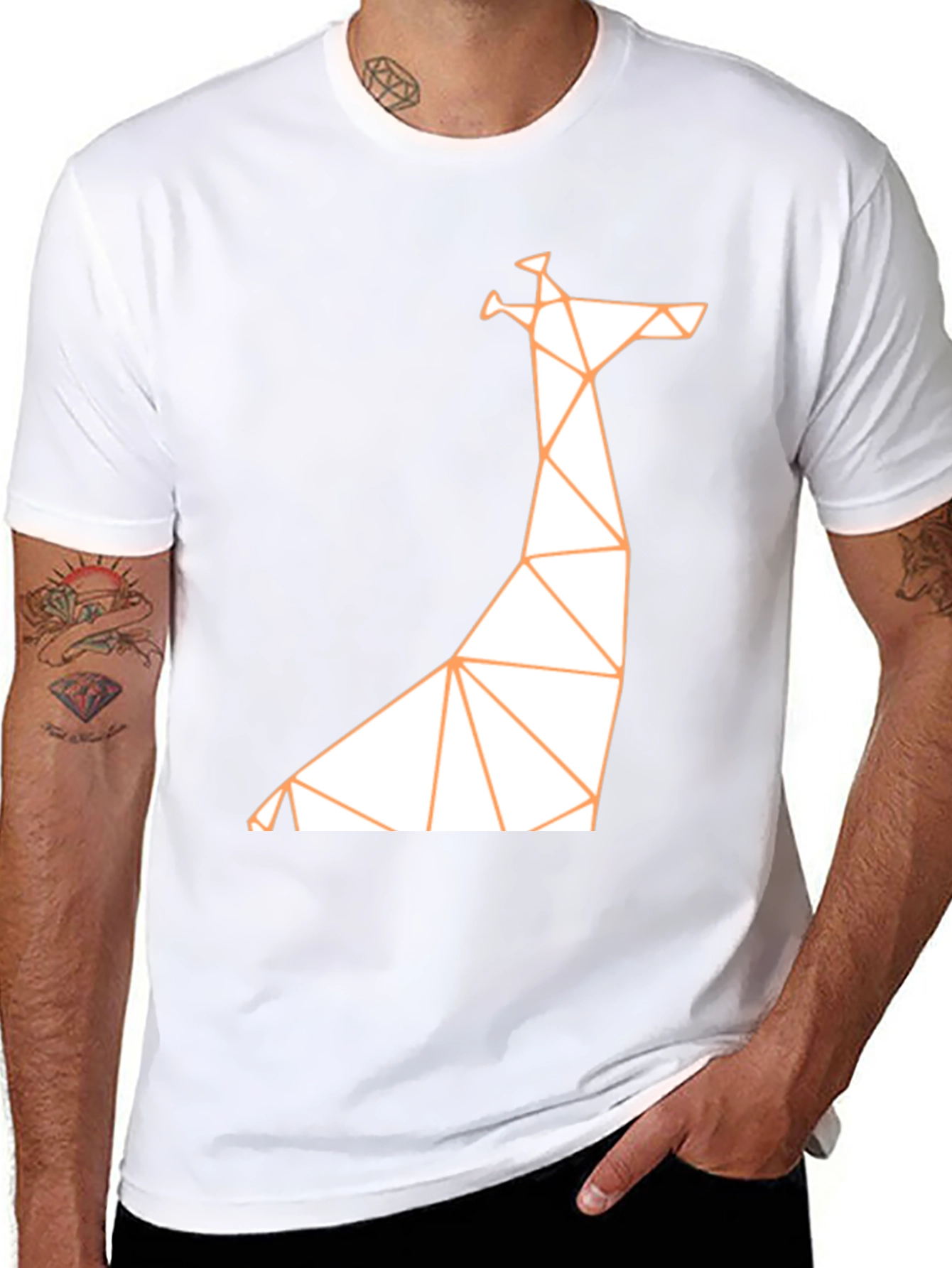Geometric Giraffe T-Shirt - Modern Art Tee