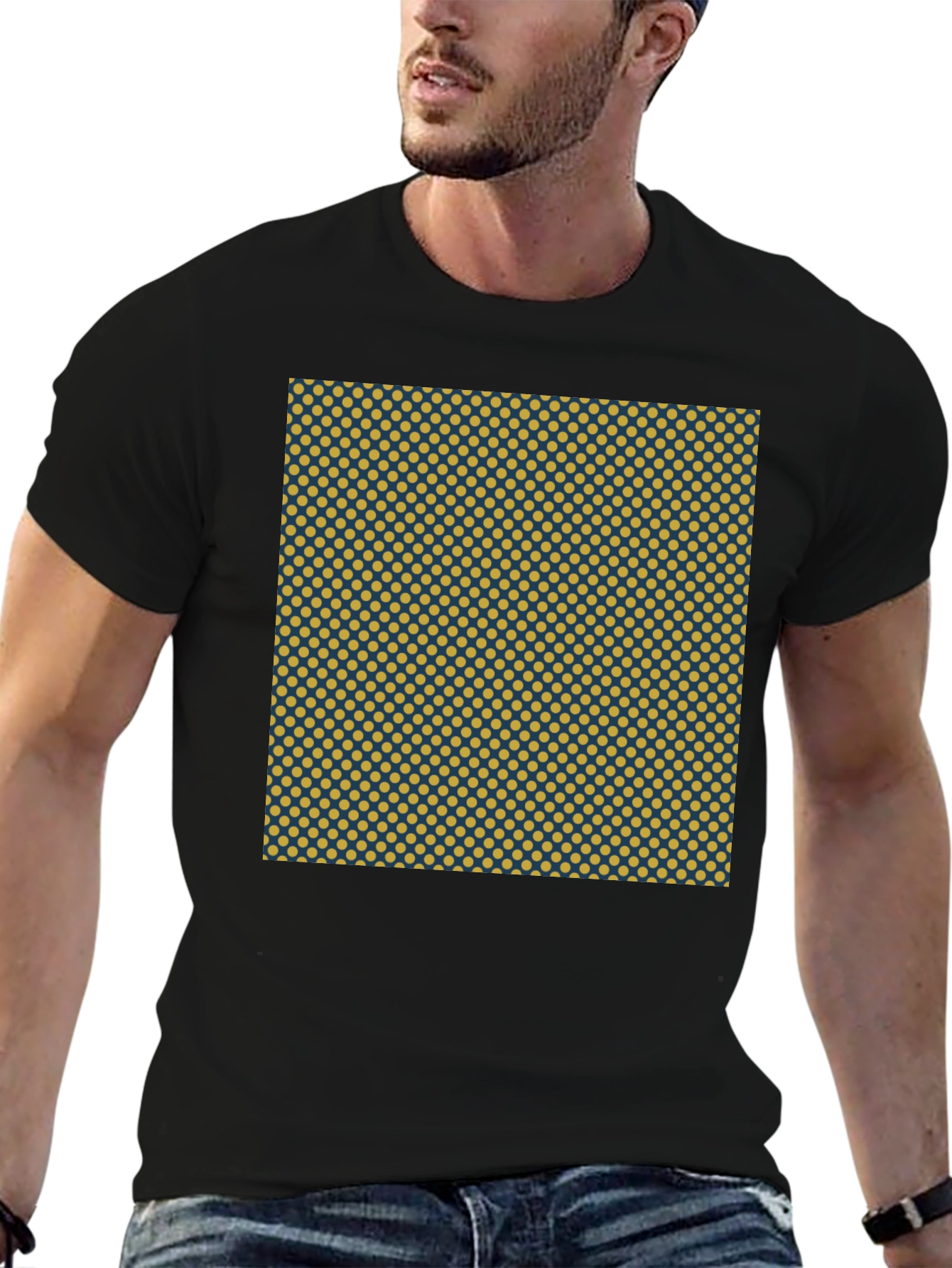 Patterned Crew Neck Tee