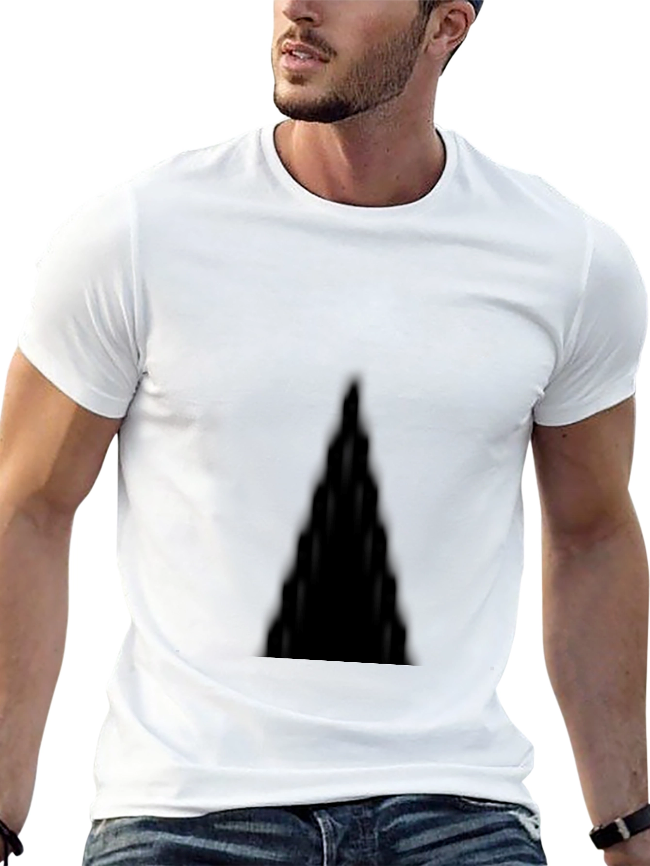Mens Solid Black Crew Neck T-Shirt