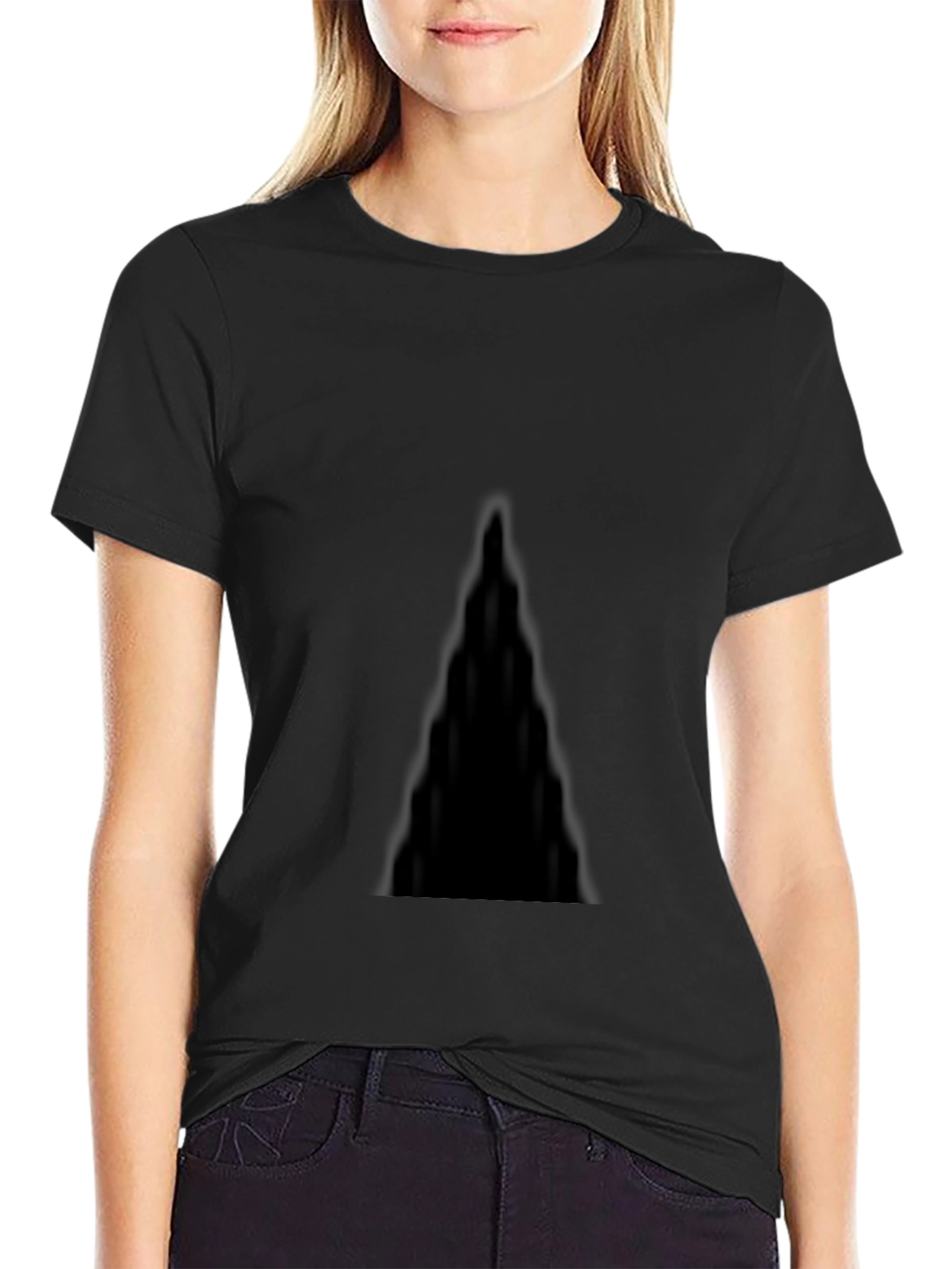 Mens Solid Black Crew Neck T-Shirt