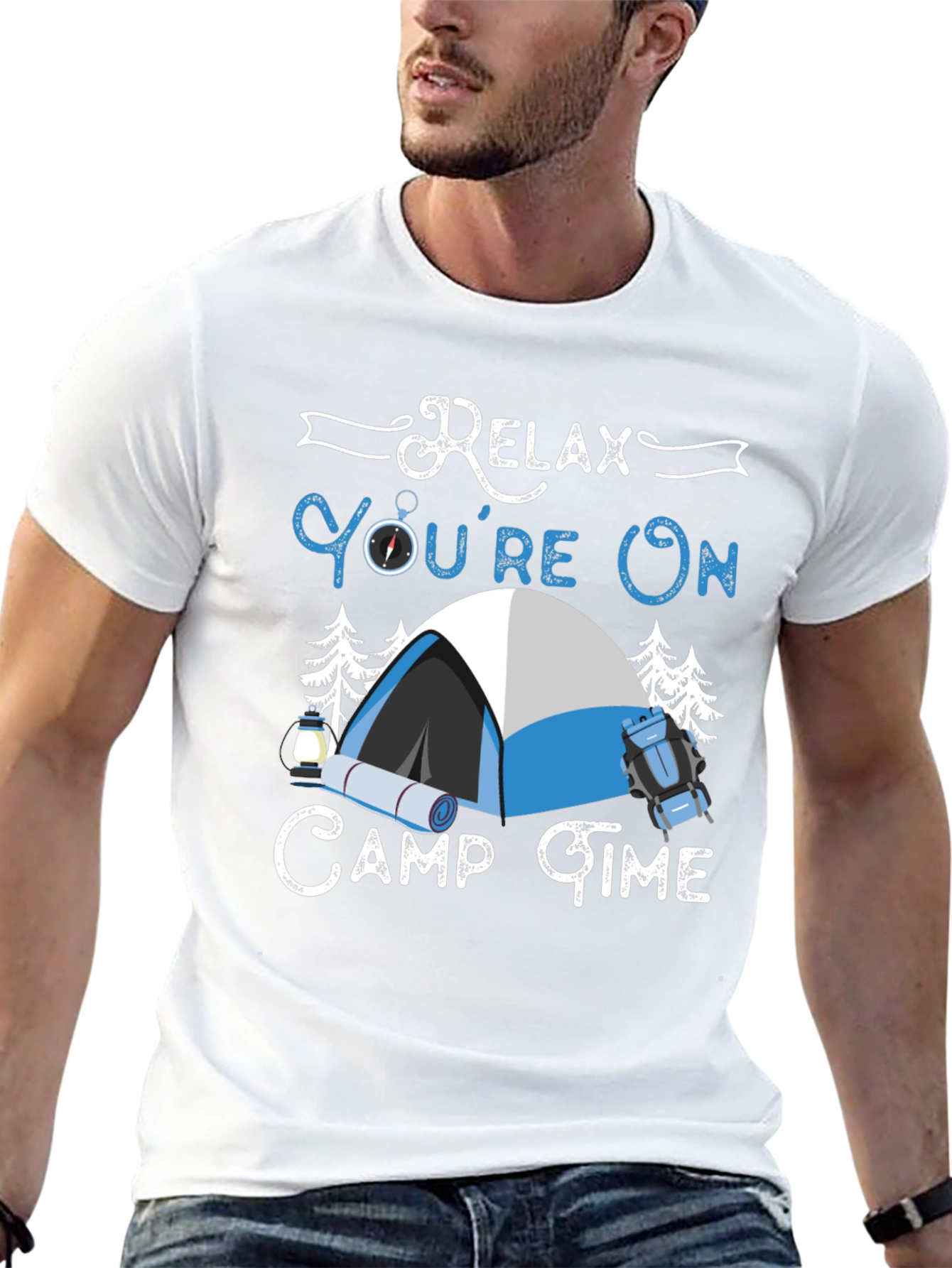 Relax Camp Time Graphic T-Shirt - Black Cotton Tee