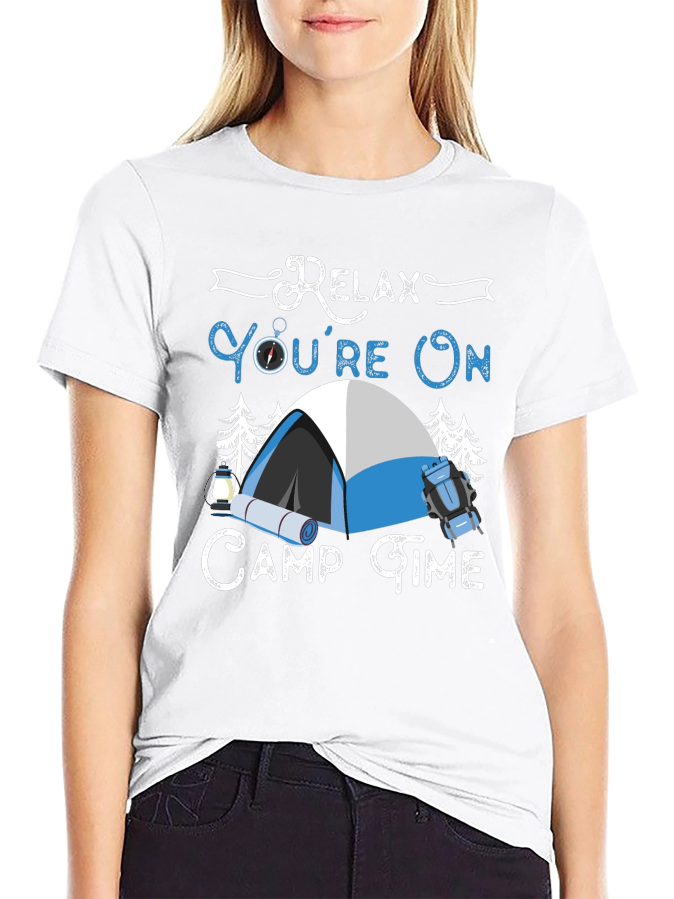 Relax Camp Time Graphic T-Shirt - Black Cotton Tee