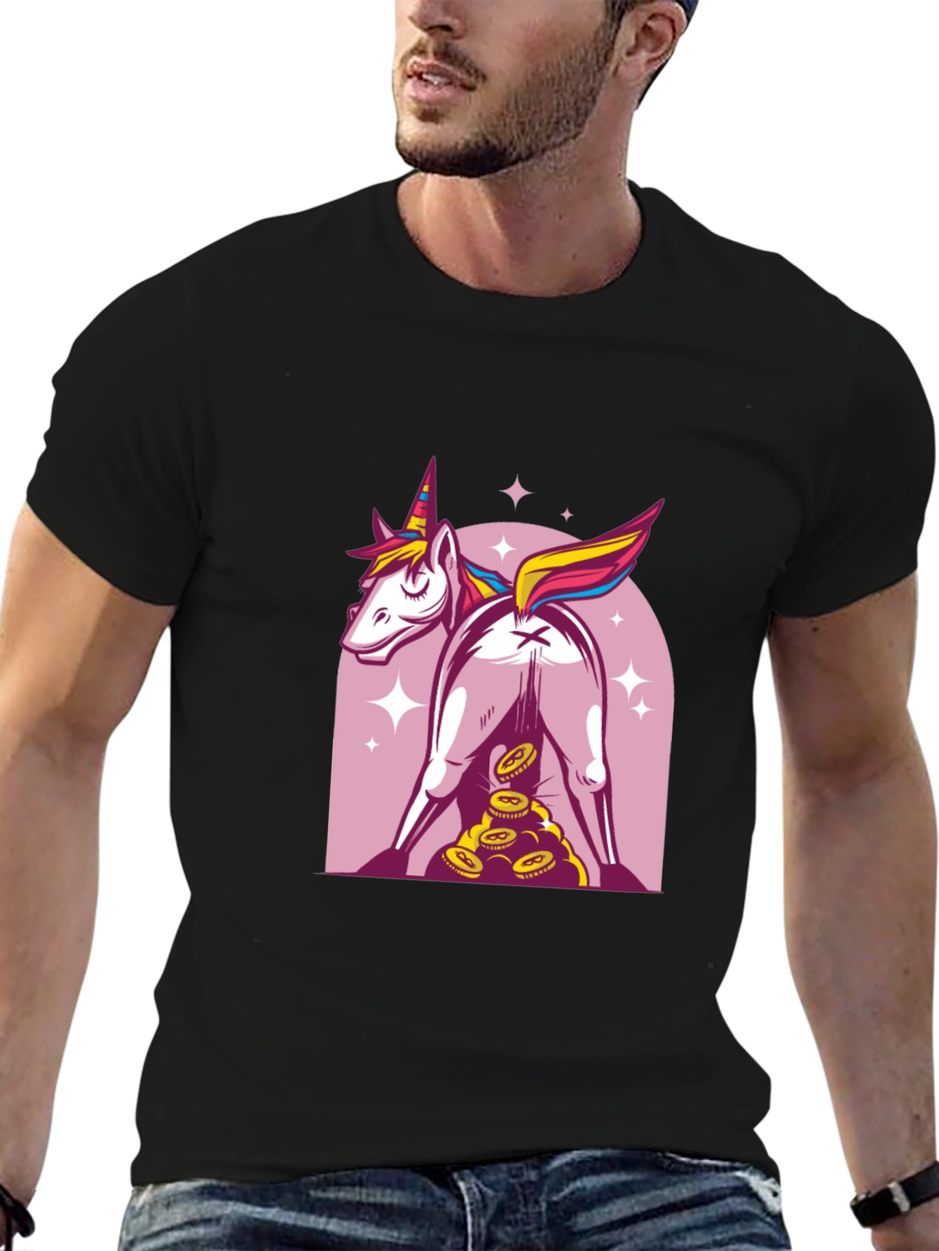 Unicorn Butt Coin Funny Graphic Tee