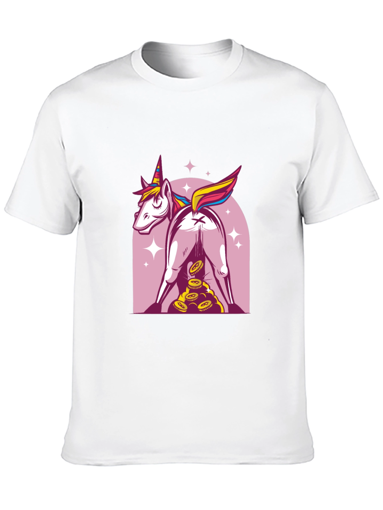 Unicorn Butt Coin Funny Graphic Tee