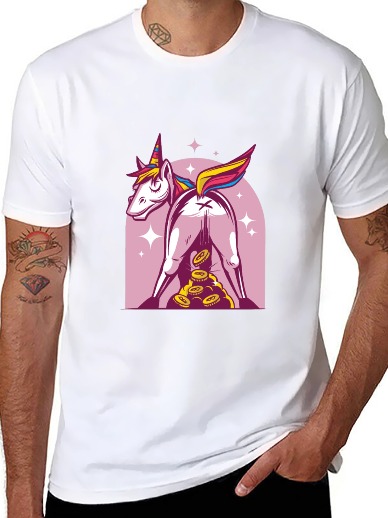 Unicorn Butt Coin Funny Graphic Tee